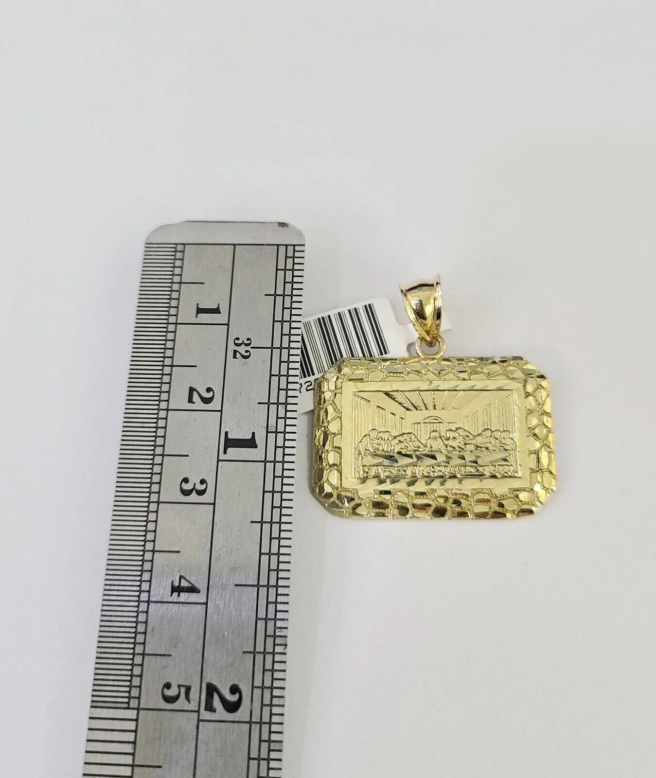 10k Solid Gold Cuban Curb Chain Last Supper Pendant 6mm 20"-30" SET Necklace - Image 4