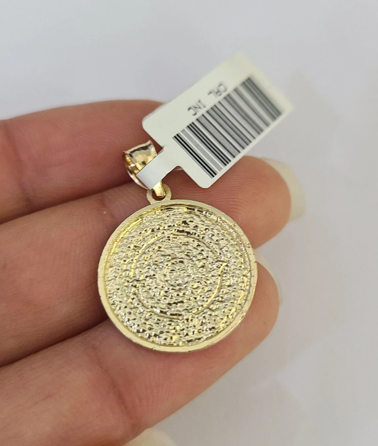 10k Solid Gold Cuban Curb Chain Mayan Calendar Pendant 2mm 18"-24" SET Necklace - Image 7