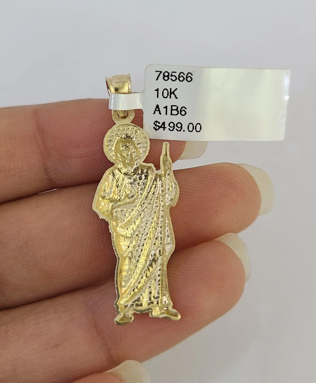 10k Solid Gold Cuban Curb Chain Saint Jude Pendant 2mm 18"-24" SET Necklace - Image 8