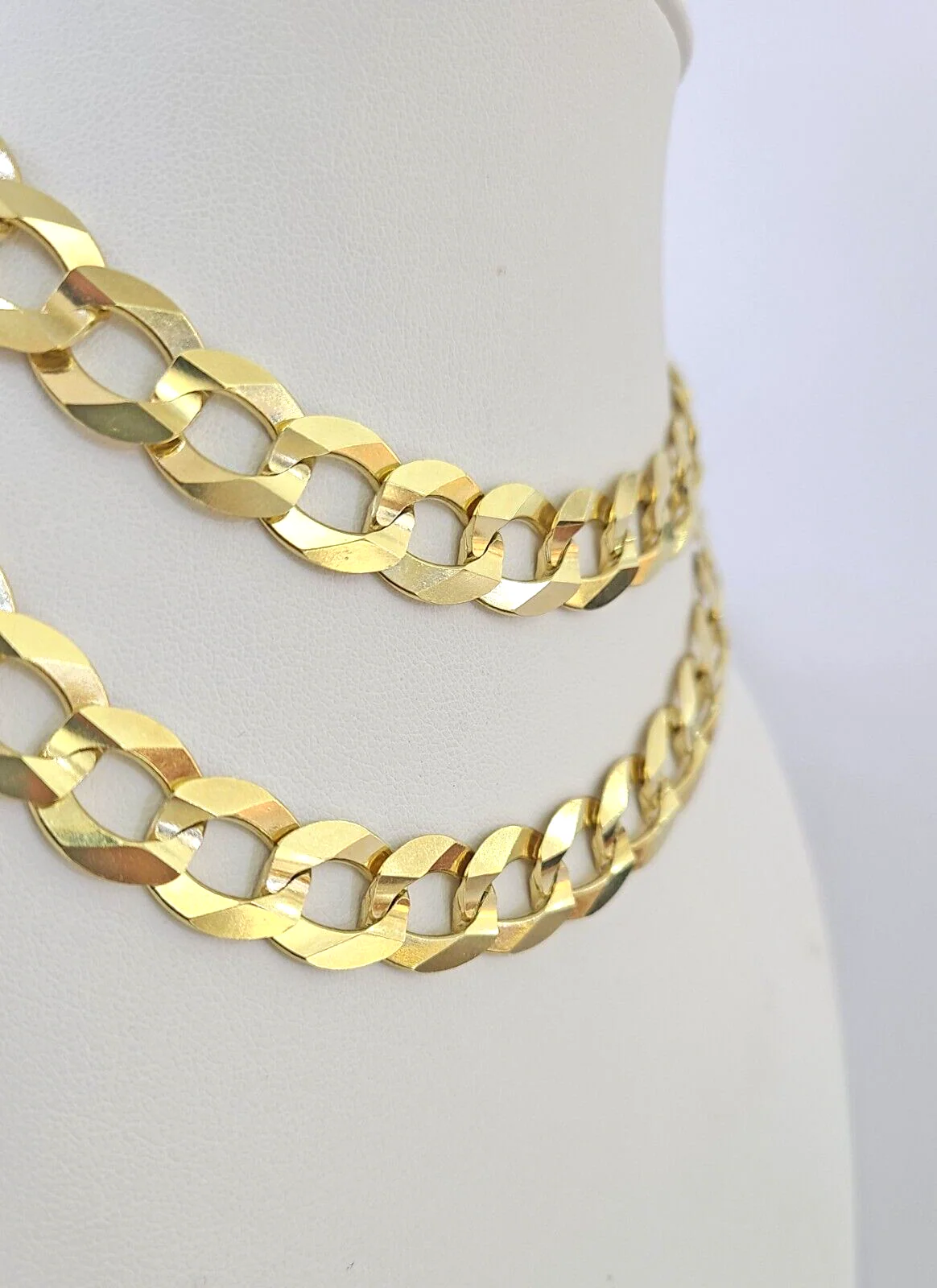 10k Solid Gold Cuban Curb Link Chain 12mm 28" Real Yellow Gold Real Necklace - Image 6