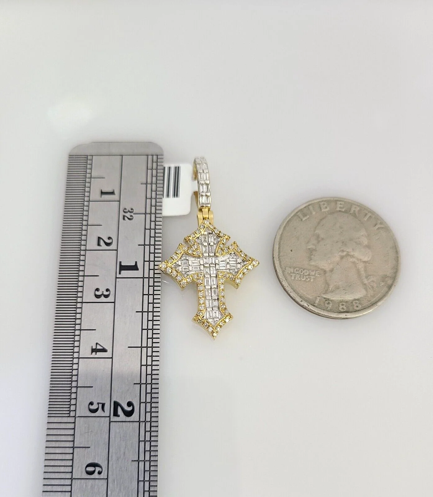 10K Solid Gold Miami Cuban Chain SET Diamond Jesus Cross Charm 18"-26" 2.5mm - Image 5