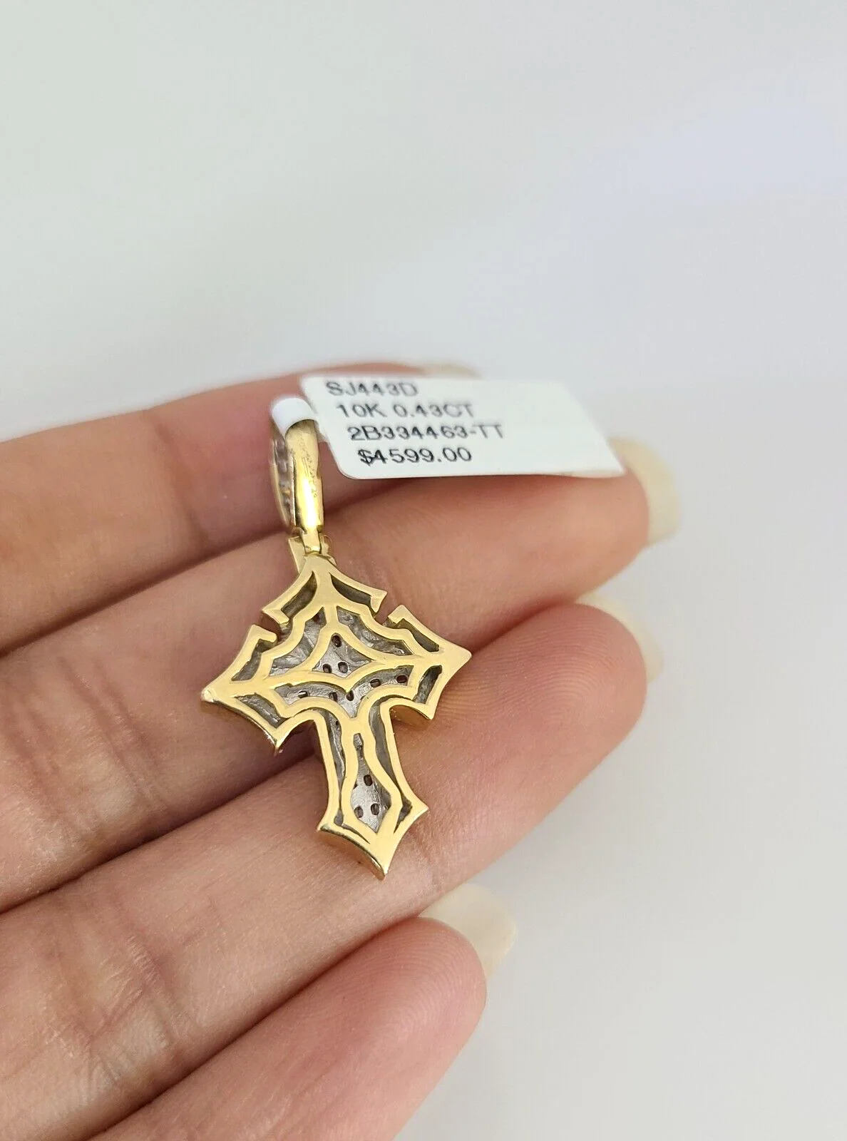 10K Solid Gold Miami Cuban Chain SET Diamond Jesus Cross Charm 18"-26" 2.5mm - Image 6
