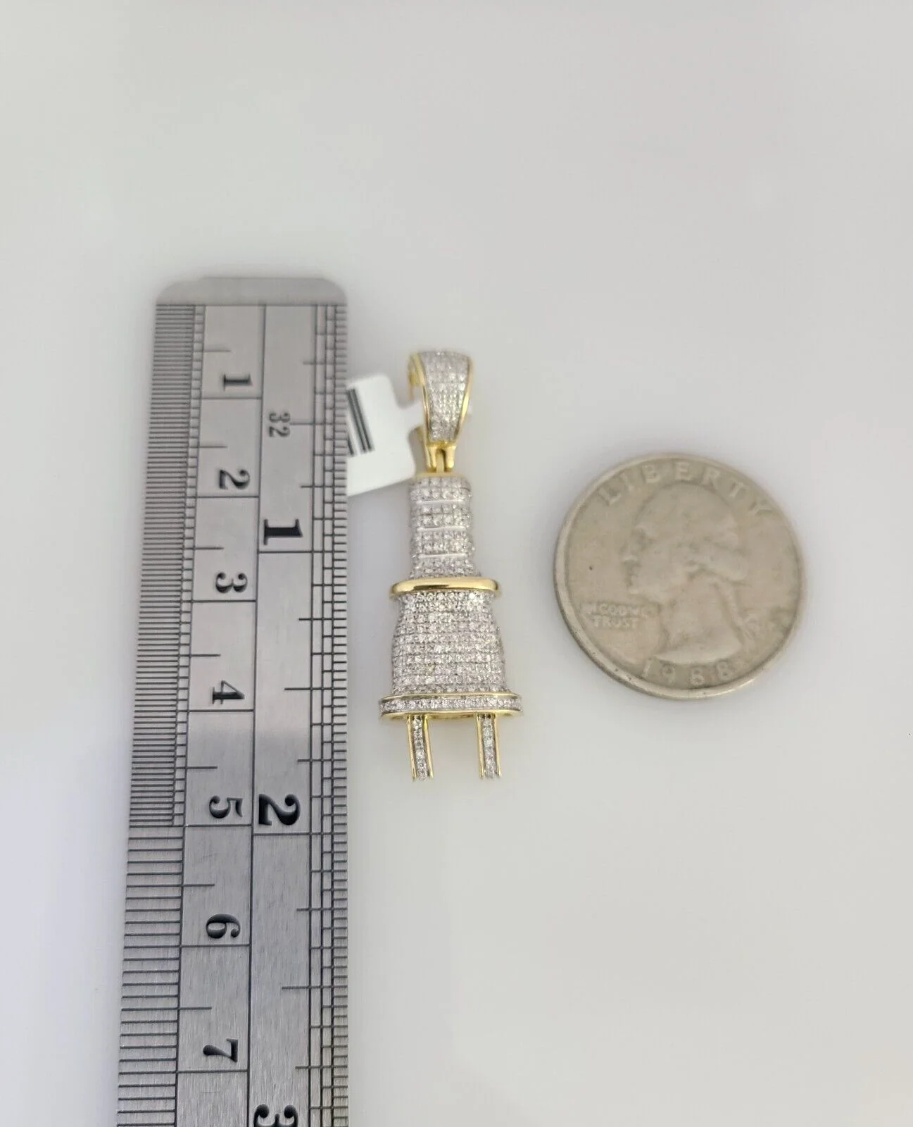 10K Solid Gold Miami Cuban Chain SET Diamond Plug Charm 18"-26" 2.5mm Necklace - Image 3