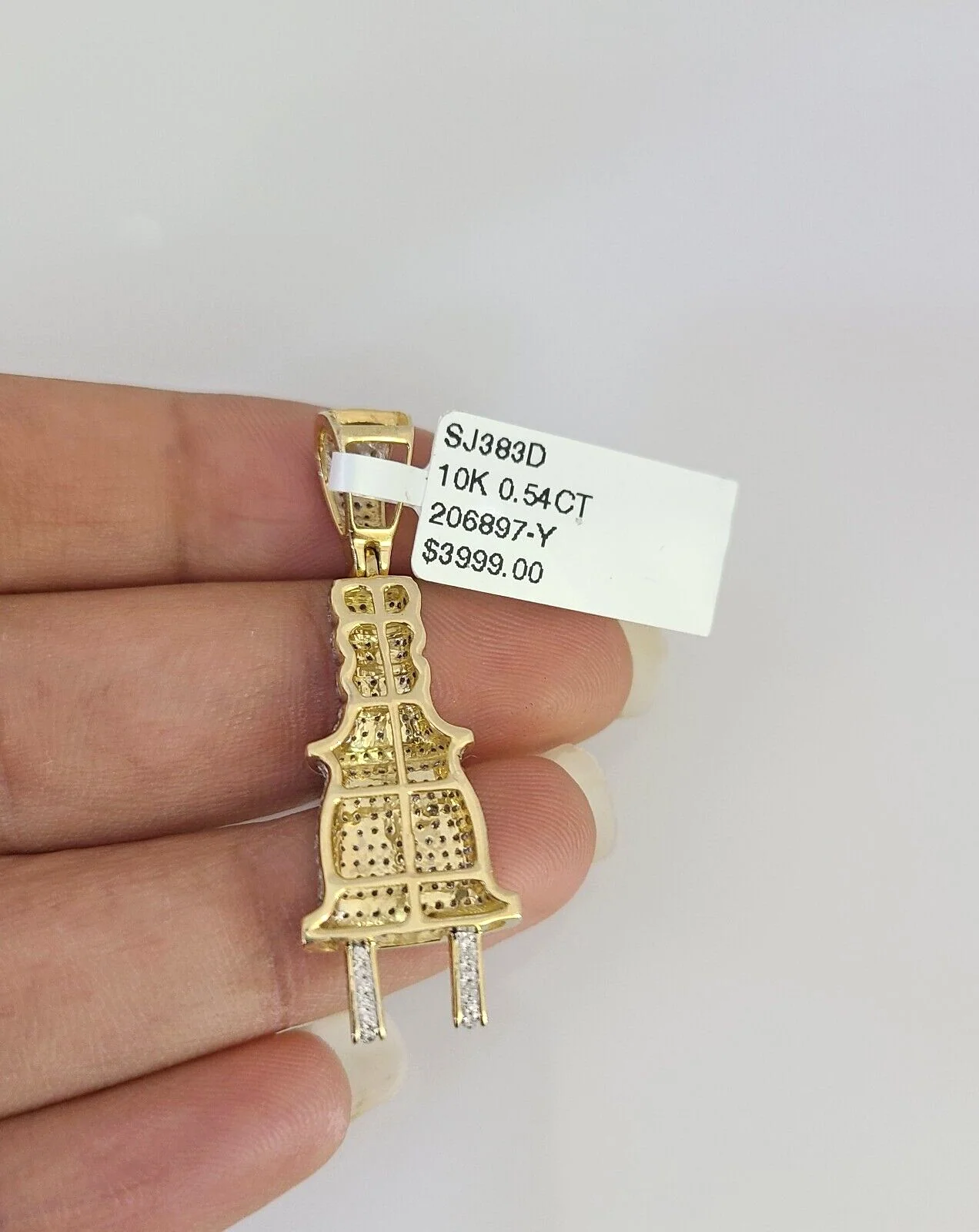10K Solid Gold Miami Cuban Chain SET Diamond Plug Charm 18"-26" 2.5mm Necklace - Image 7