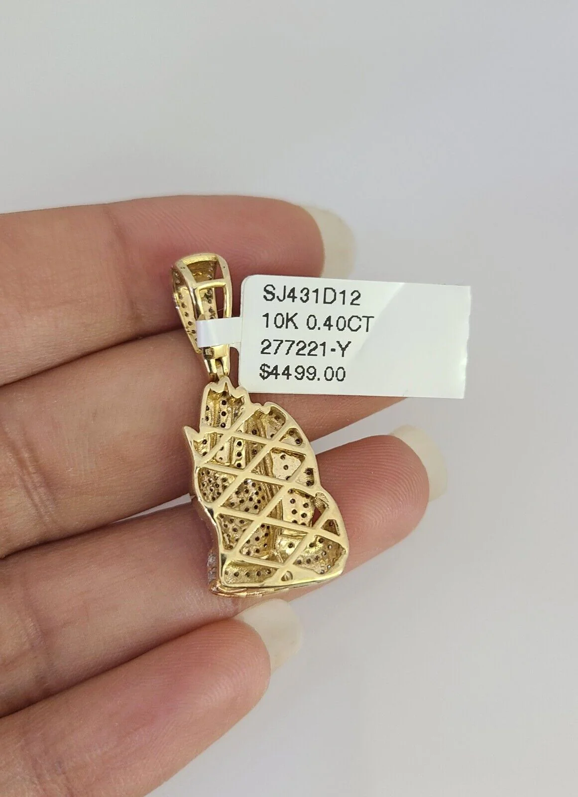 10K Solid Gold Miami Cuban Chain SET Diamond Praying Hands Charm 18"-26" 2.5mm - Image 7