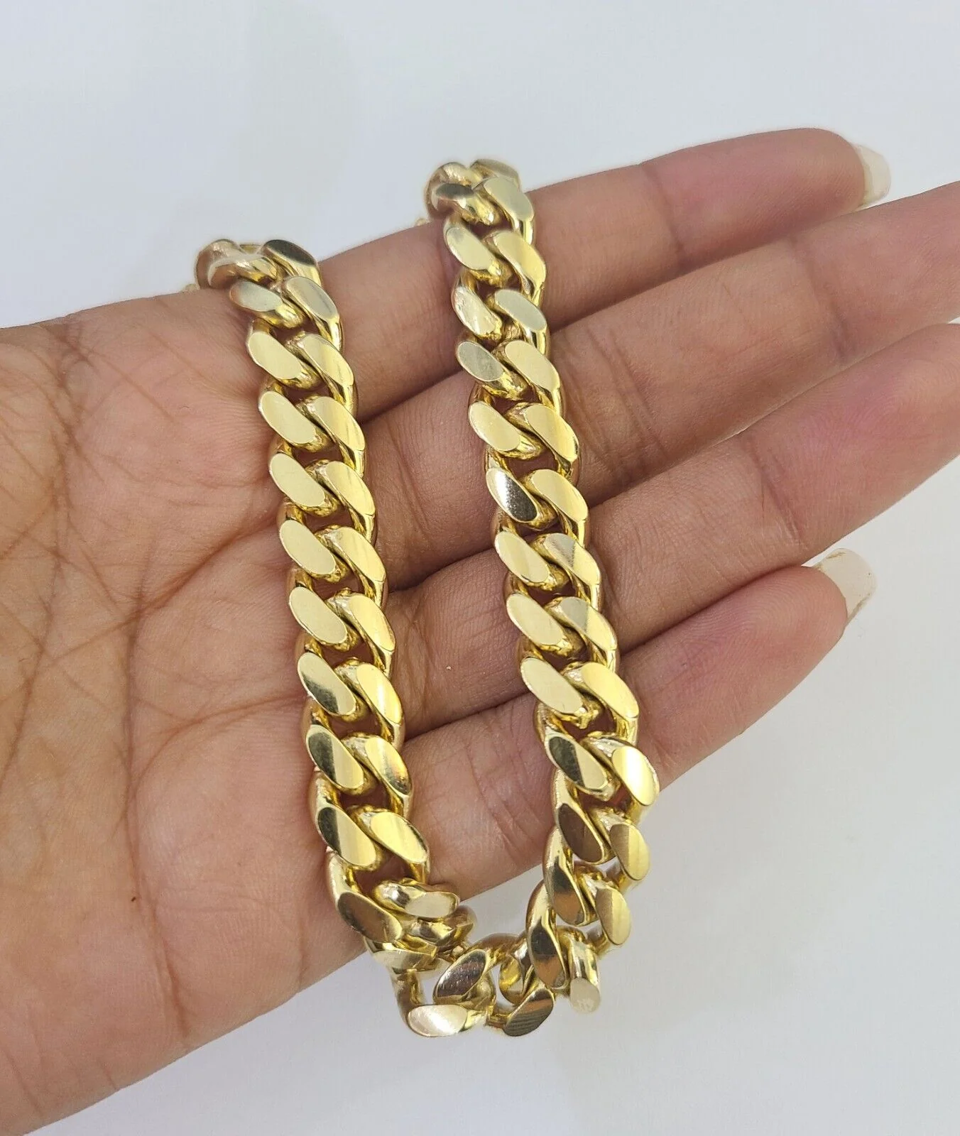 10k Solid Miami Cuban Link Bracelet 10mm 8" Box Lock 10kt Yellow Gold Real - Image 4