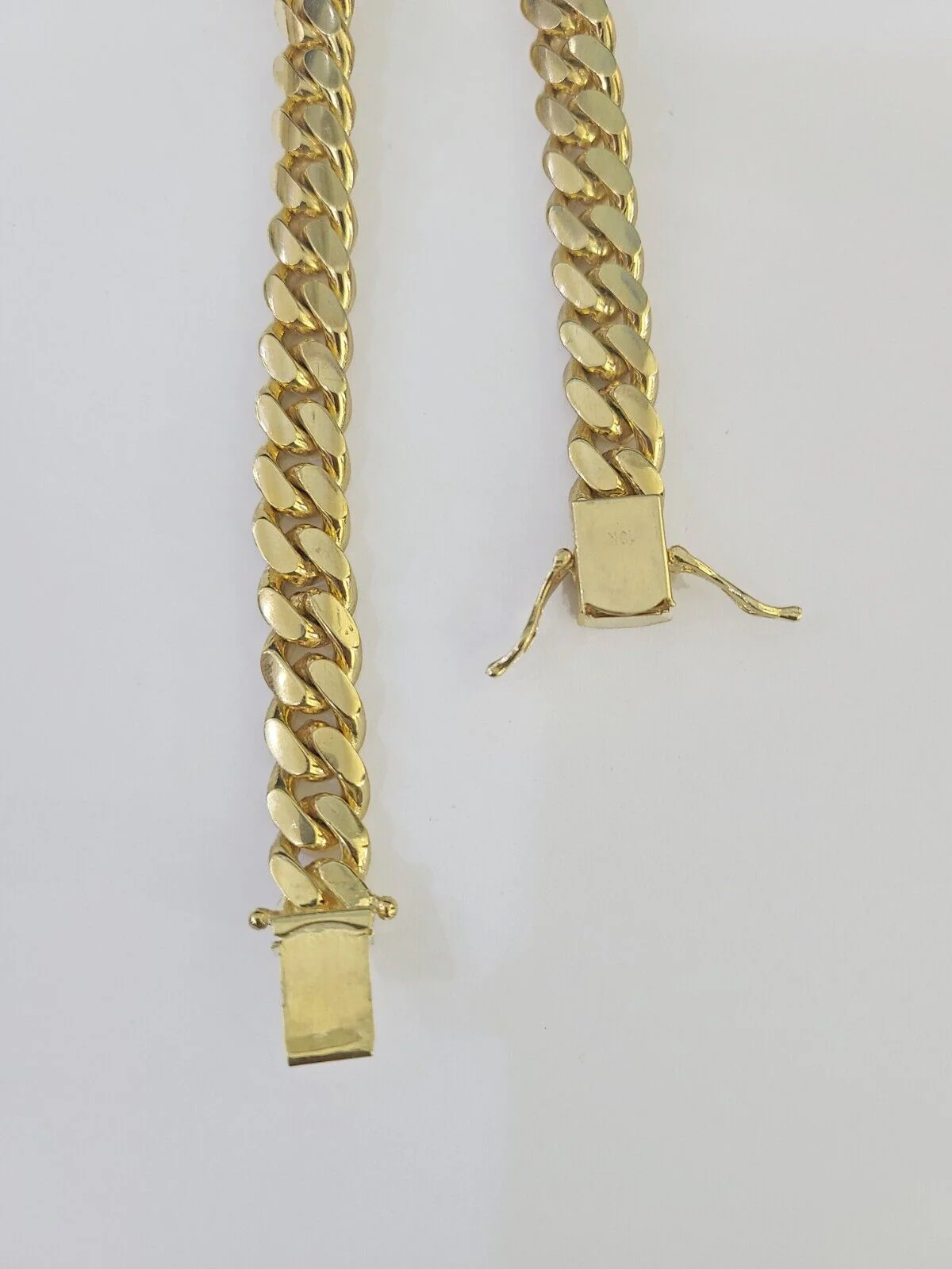 10k Solid Miami Cuban Link Bracelet 10mm 8" Box Lock 10kt Yellow Gold Real - Image 5