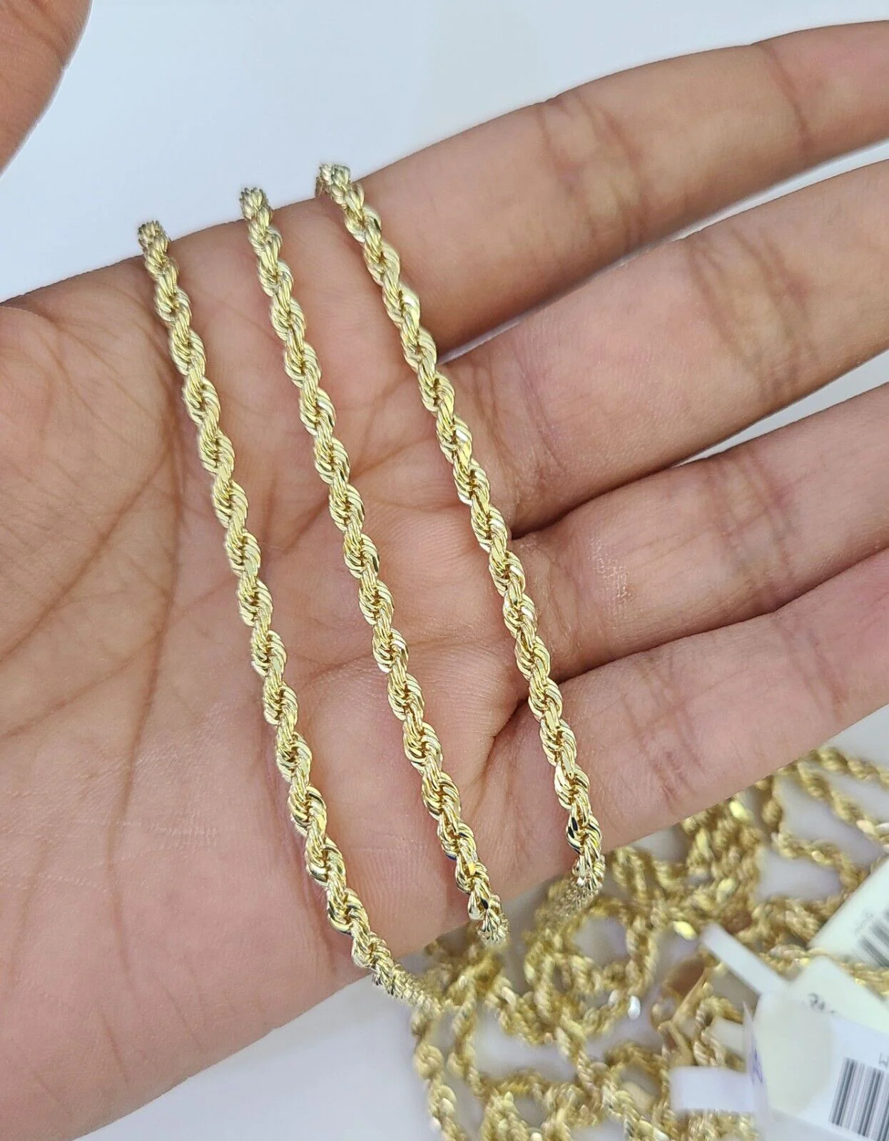 10k Solid Real Rope Chain Necklace 3mm 18"-26" Yellow Gold Men Women Genuine - Image 4