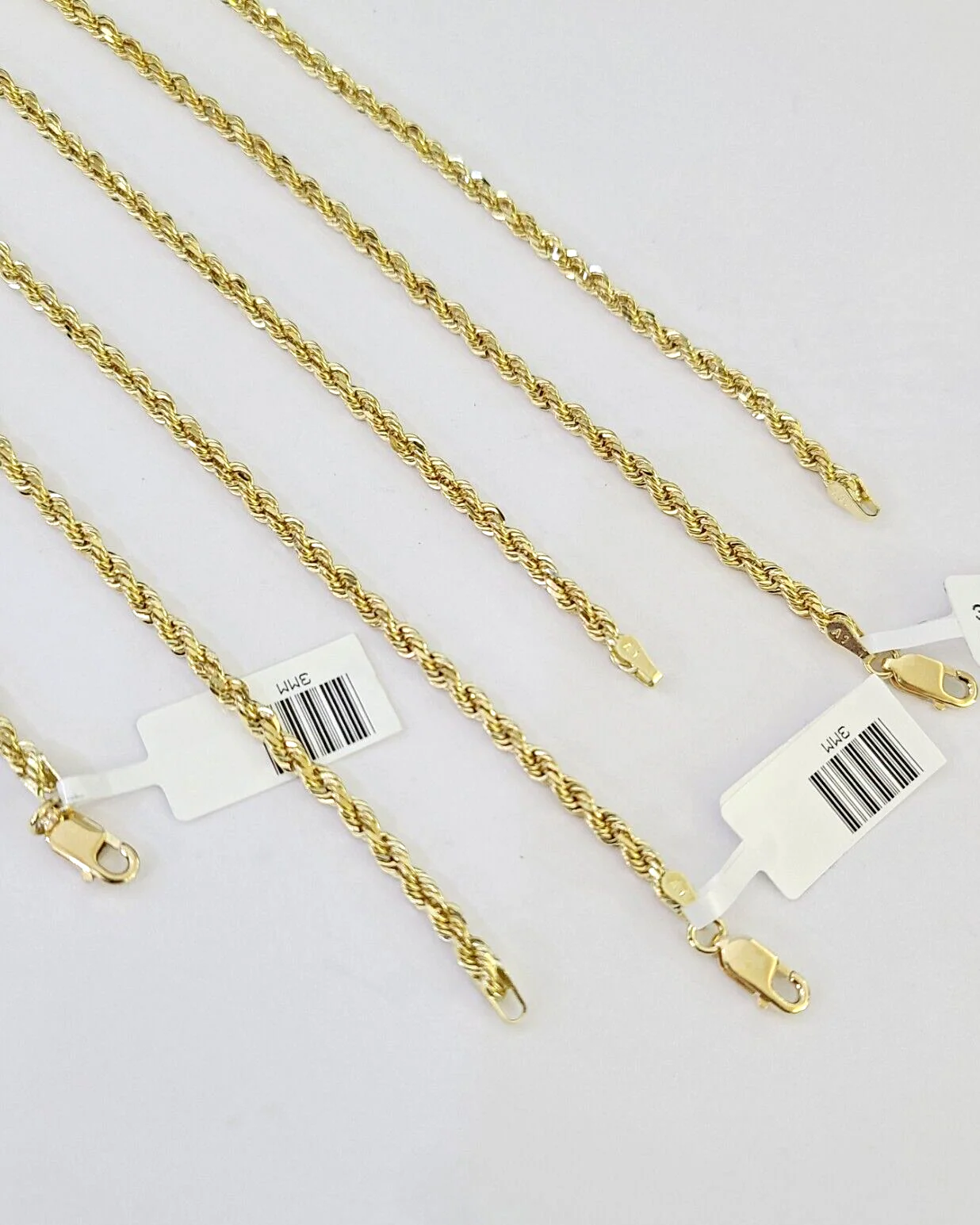 10k Solid Real Rope Chain Necklace 4mm 18"-30" Yellow Gold Men Women Genuine - Image 7