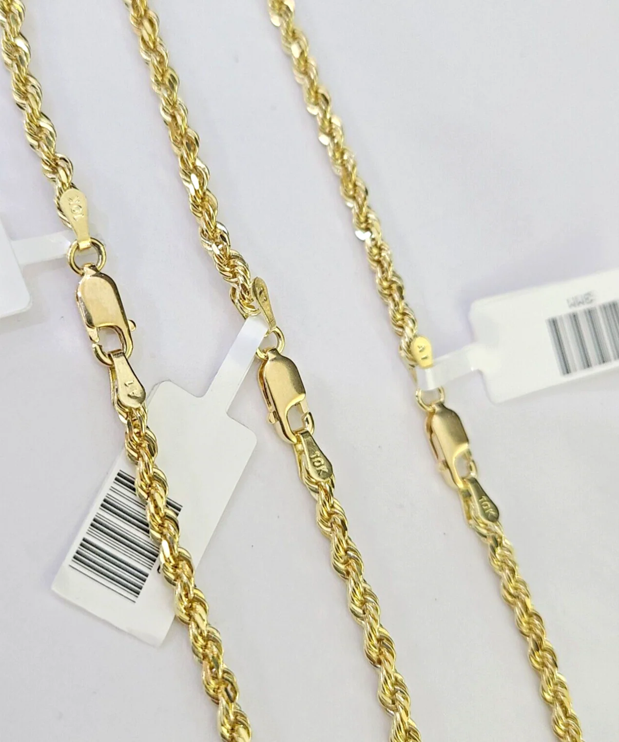 10k Solid Real Rope Chain Necklace 4mm 18"-30" Yellow Gold Men Women Genuine - Image 8