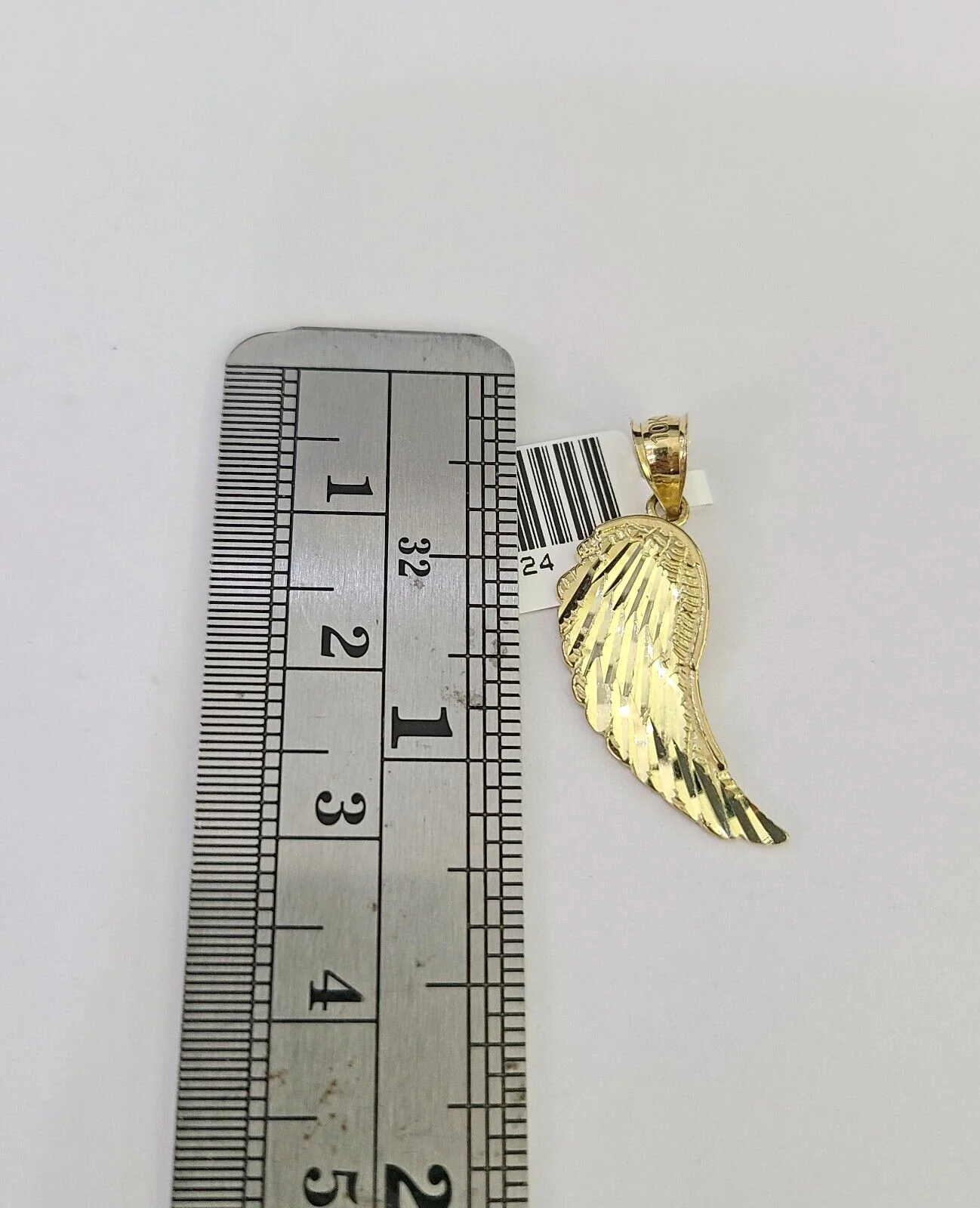 10k Solid Rope Chain 2mm Angel Wings Pendant Charm Necklace SET 16"-22" Ladies - Image 2