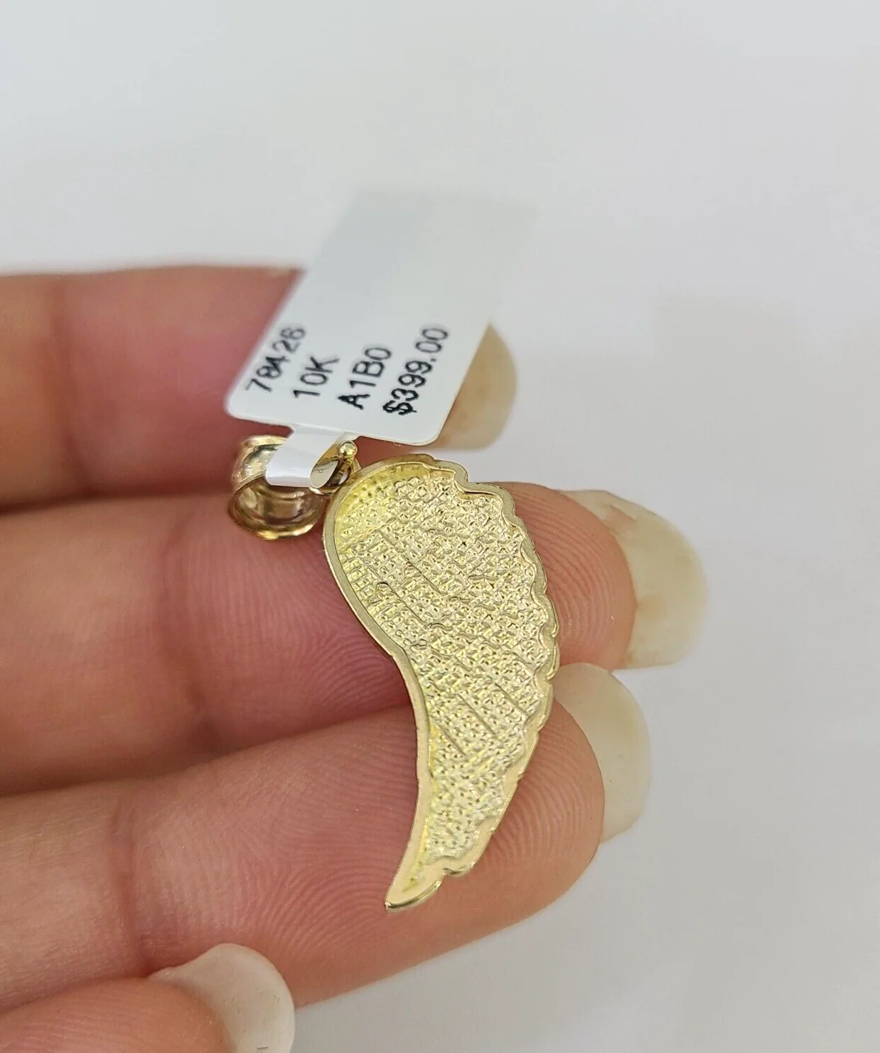 10k Solid Rope Chain 2mm Angel Wings Pendant Charm Necklace SET 16"-22" Ladies - Image 7