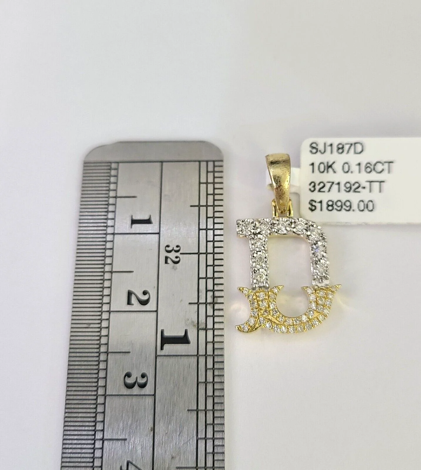 10k Solid Rope Chain 2mm D Initial Diamond Pendant Charm Necklace SET 18-22 in - Image 2