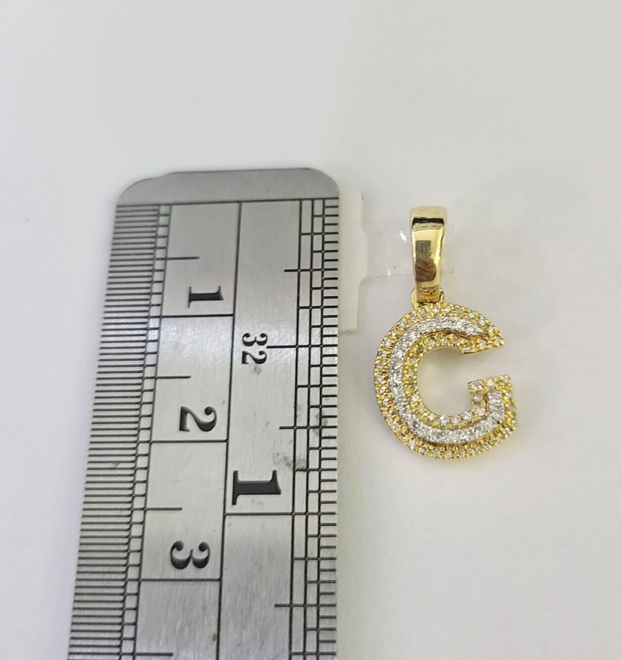 10k Solid Rope Chain 2mm G Initial Diamond Pendant Charm Necklace SET 18-22 in - Image 3