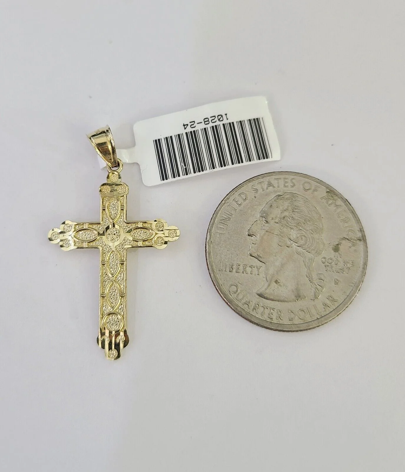 10k Solid Rope Chain 2mm Jesus Cross Pendant Charm Necklace SET 18-24 in - Image 6