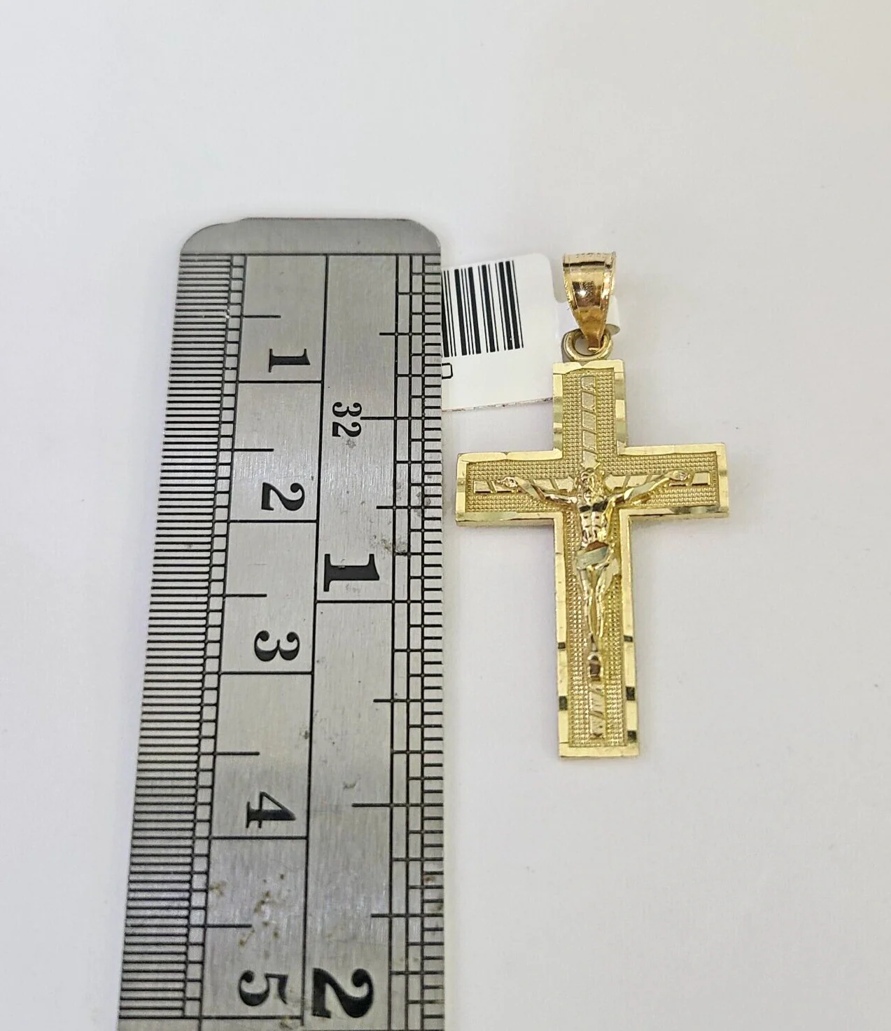 10k Solid Rope Chain 2mm Jesus Crucifix Cross Pendant Charm Necklace SET 18-24" - Image 3