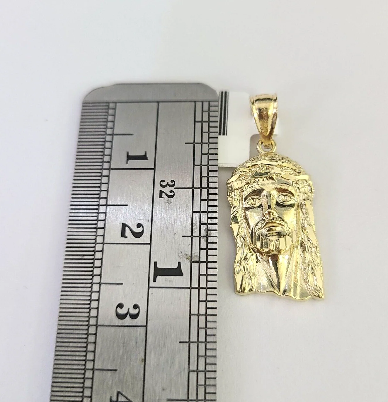 10k Solid Rope Chain 2mm Jesus Head Pendant Charm Necklace SET 18-22 in Ladies - Image 2