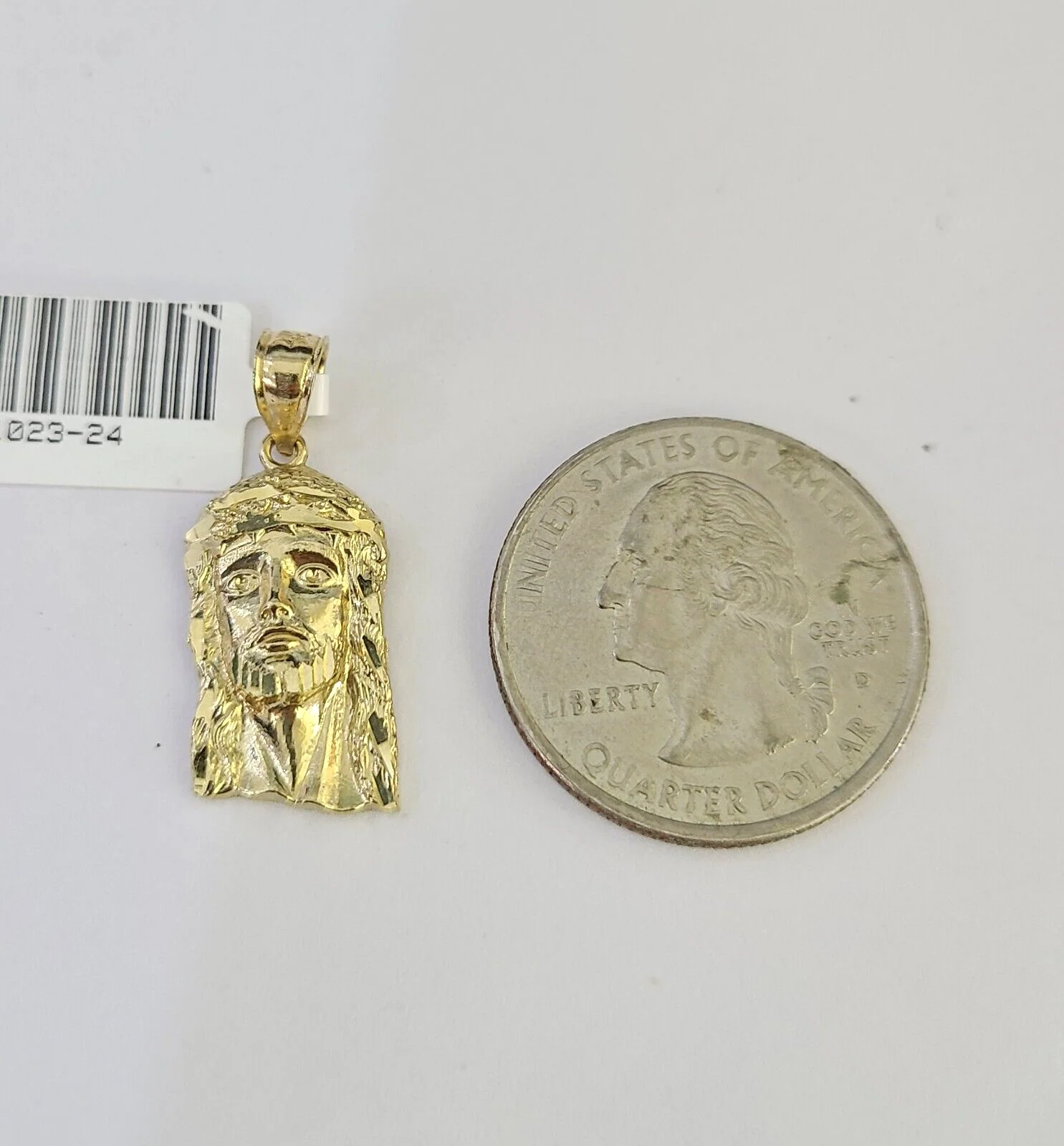 10k Solid Rope Chain 2mm Jesus Head Pendant Charm Necklace SET 18-24 in - Image 4