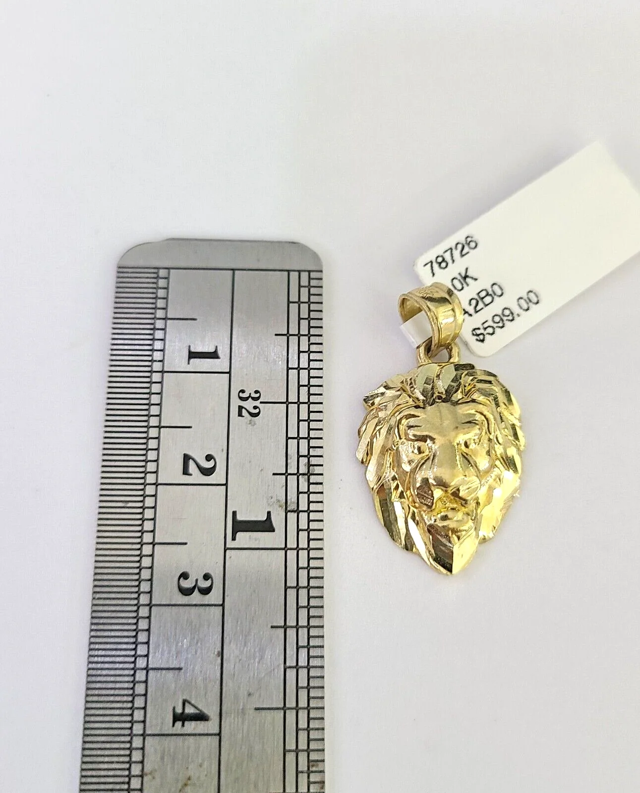 10k Solid Rope Chain 2mm Lion Pendant Charm Necklace SET 18-22" Ladies Yellow - Image 2