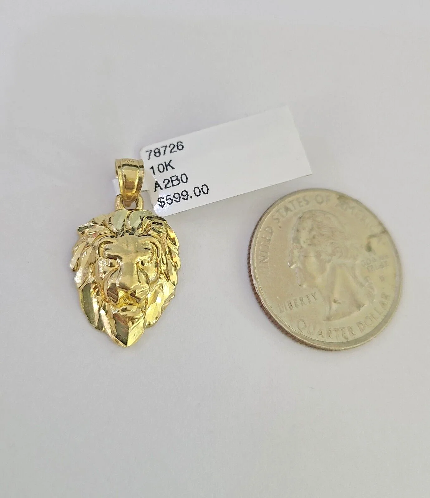 10k Solid Rope Chain 2mm Lion Pendant Charm Necklace SET 18-22" Ladies Yellow - Image 4