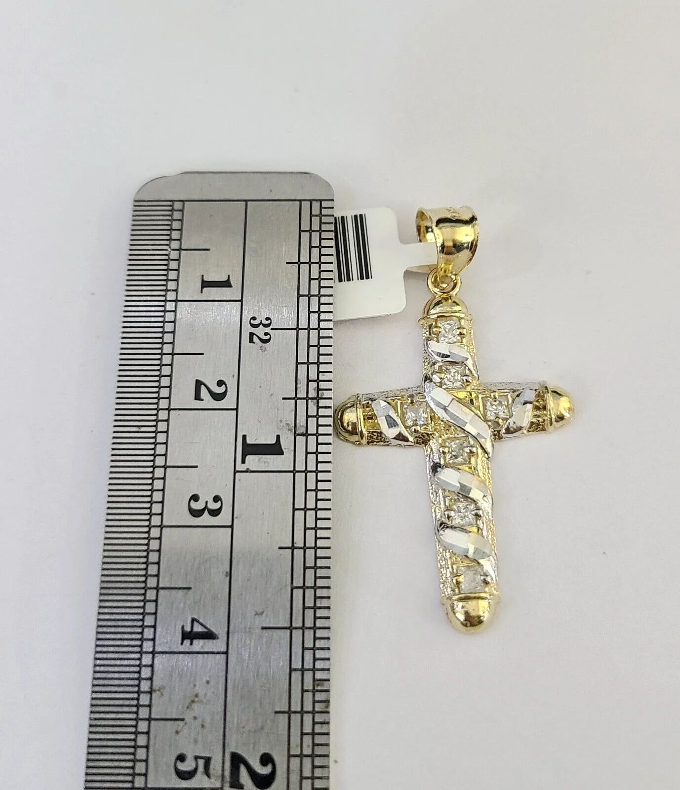 10k Solid Rope Chain 2mm Necklace Jesus Cross Pendant Charm SET 18-24 in - Image 2