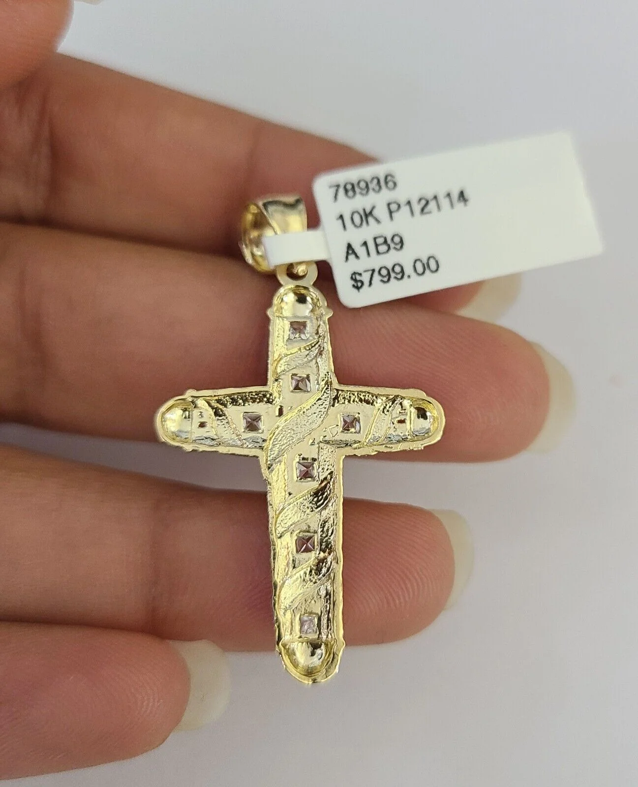 10k Solid Rope Chain 2mm Necklace Jesus Cross Pendant Charm SET 18-24 in - Image 8