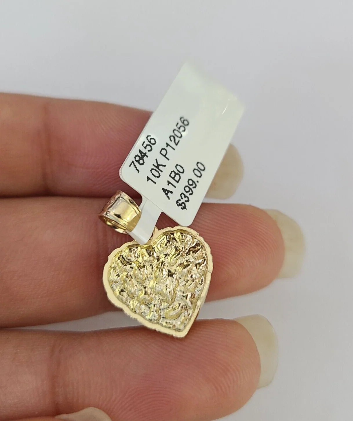 10k Solid Rope Chain 2mm Nugget Heart Pendant Charm Necklace SET 16"-22" Ladies - Image 7