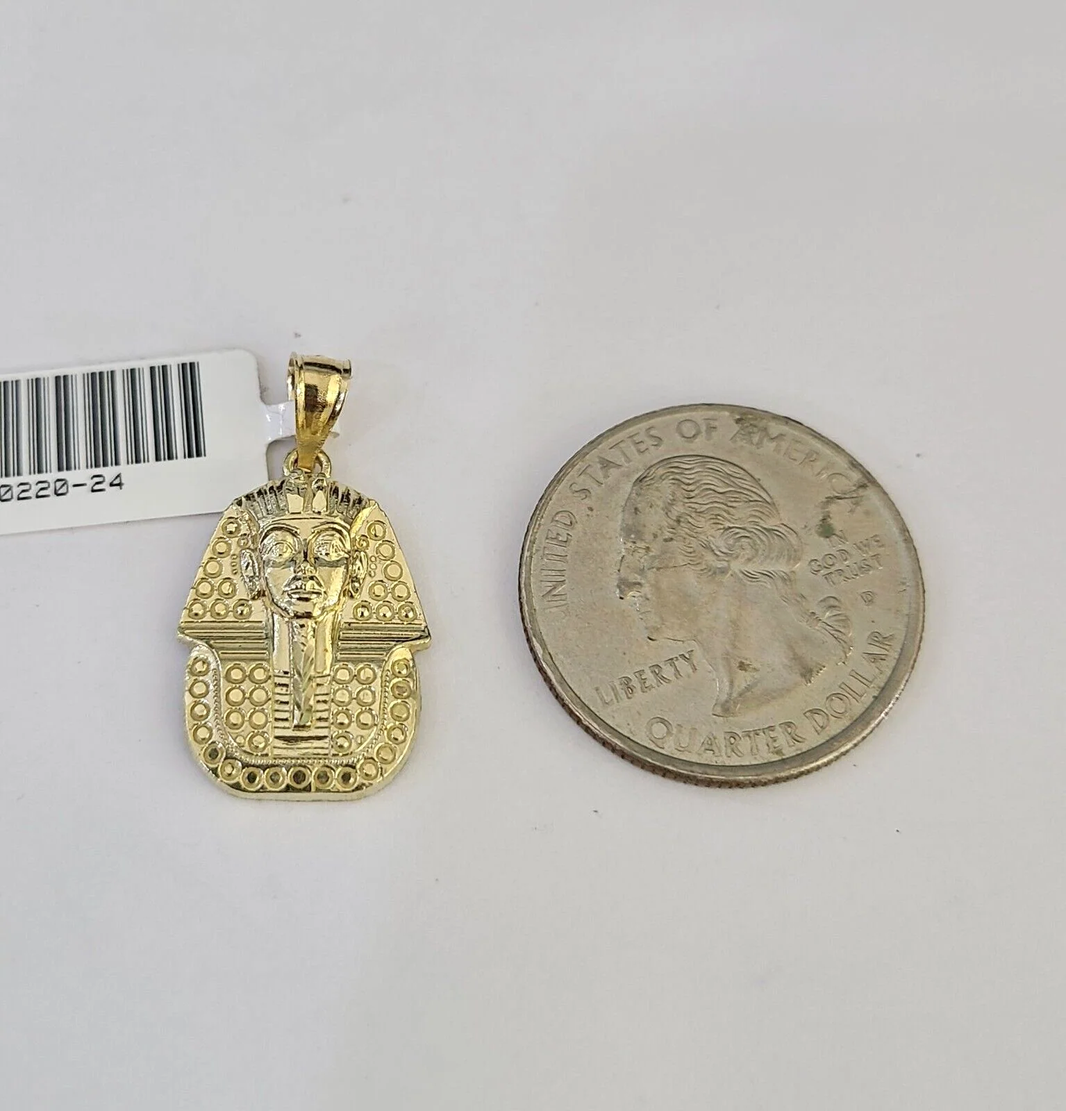 10k Solid Rope Chain 2mm Pharaoh Head Pendant Charm Necklace SET 18-24 in - Image 6
