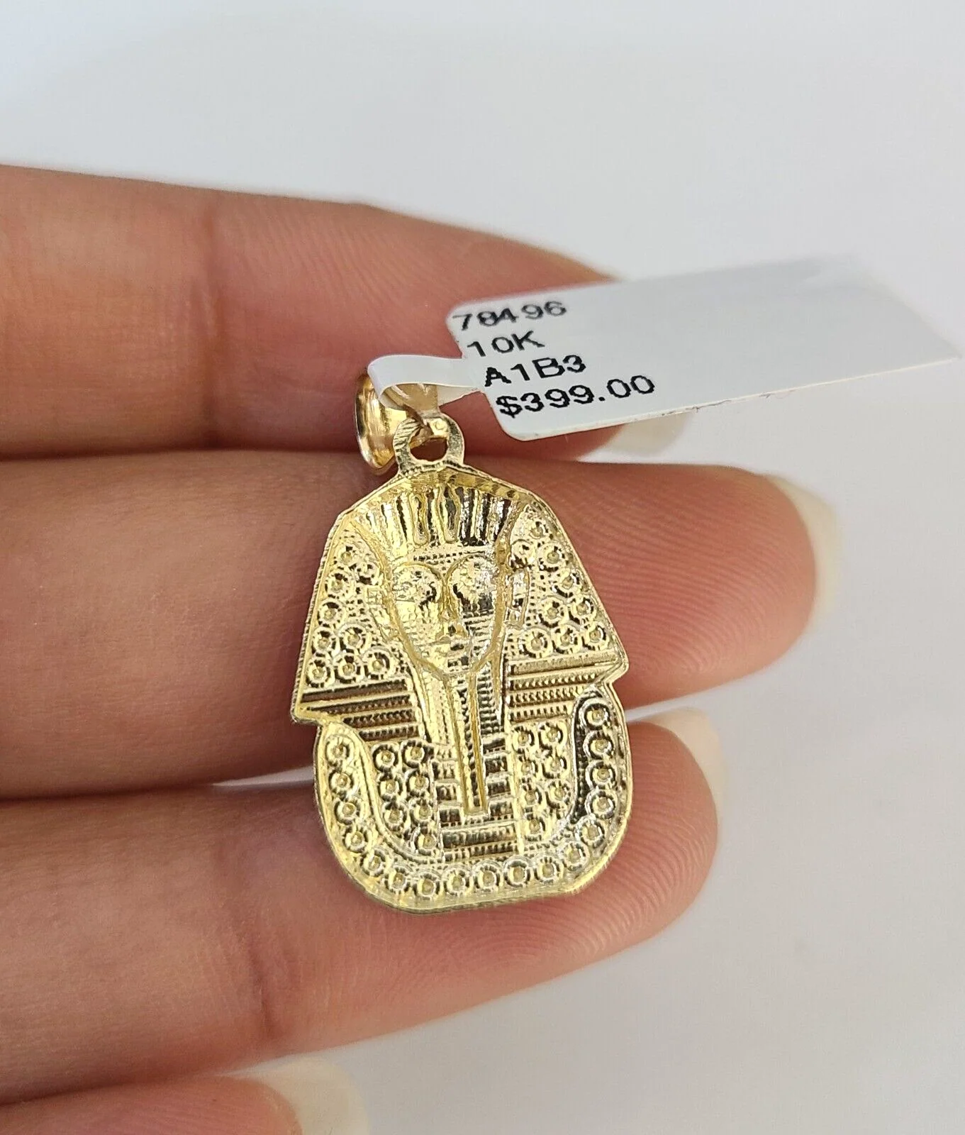10k Solid Rope Chain 2mm Pharaoh Head Pendant Charm Necklace SET 18-24 in - Image 8