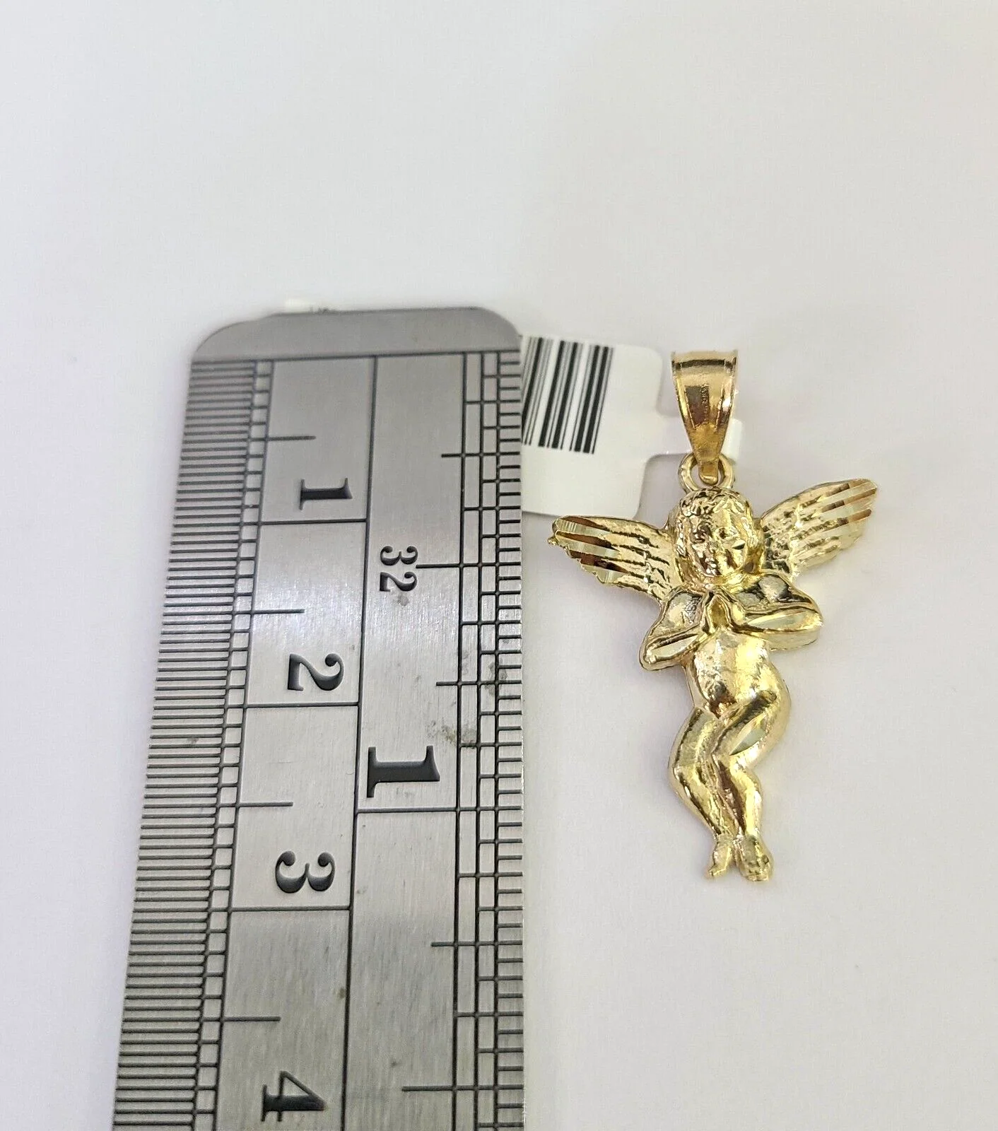 10k Solid Rope Chain 2mm Praying Angel Pendant Charm Necklace SET 18-22" Ladies - Image 2