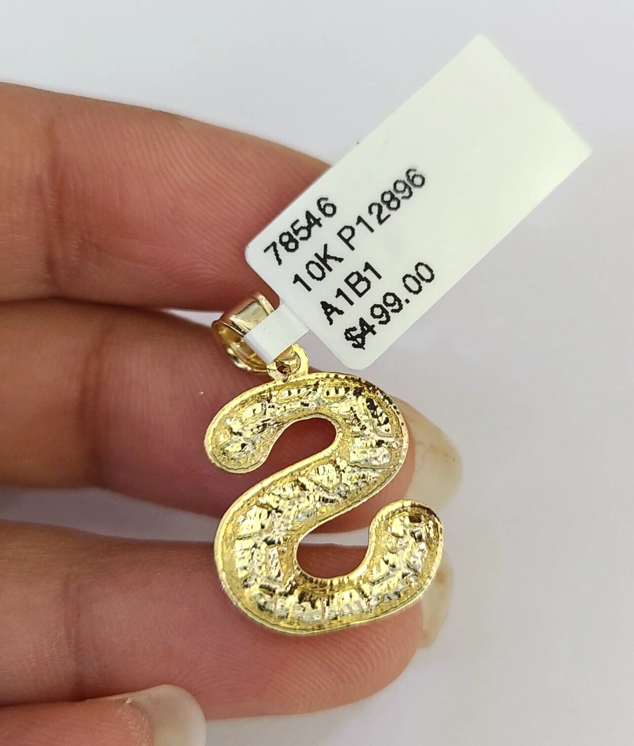 10k Solid Rope Chain 2mm S Initial Pendant Charm Necklace SET 18-22" Ladies - Image 8