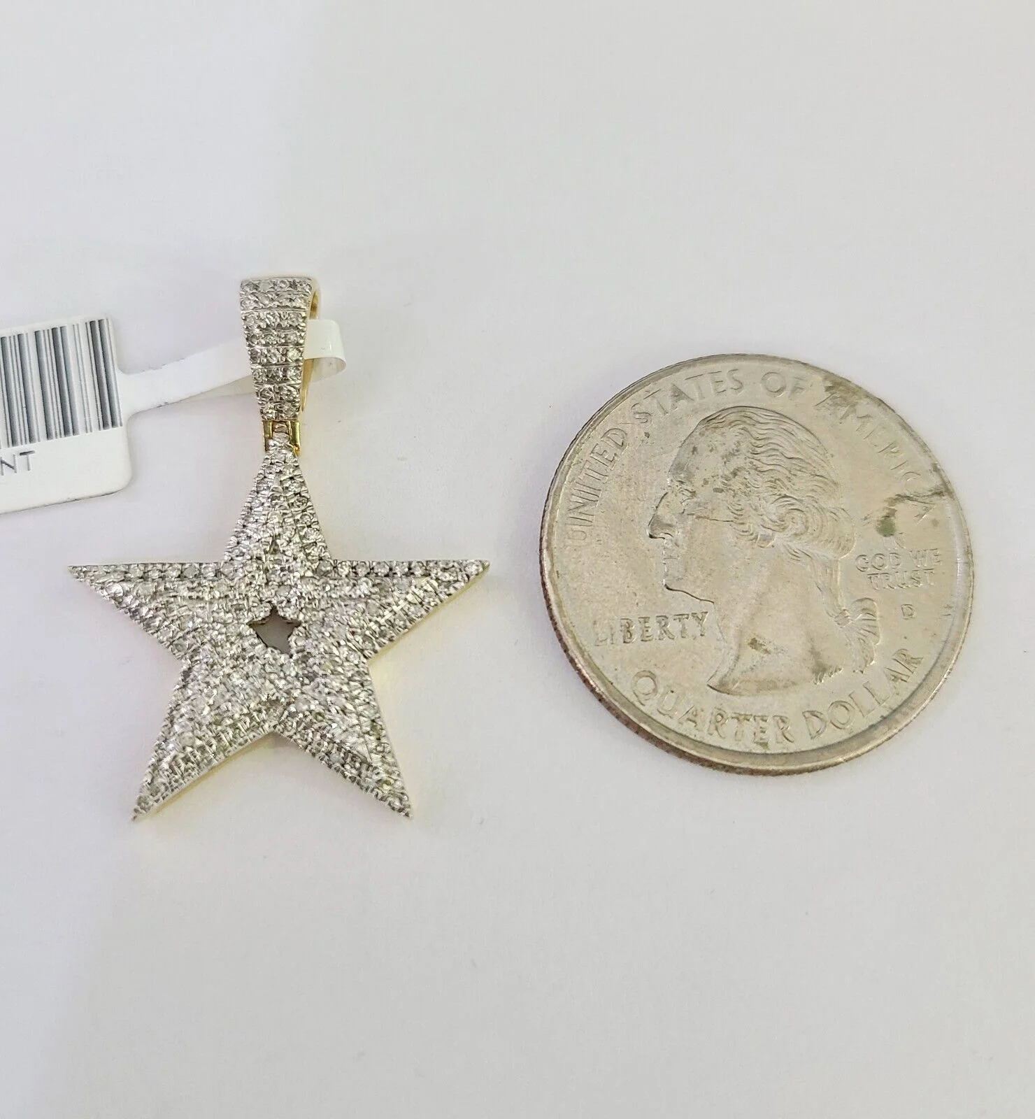 10k Solid Rope Chain 2mm Star Diamond Pendant Charm Necklace SET 18-22 in - Image 4