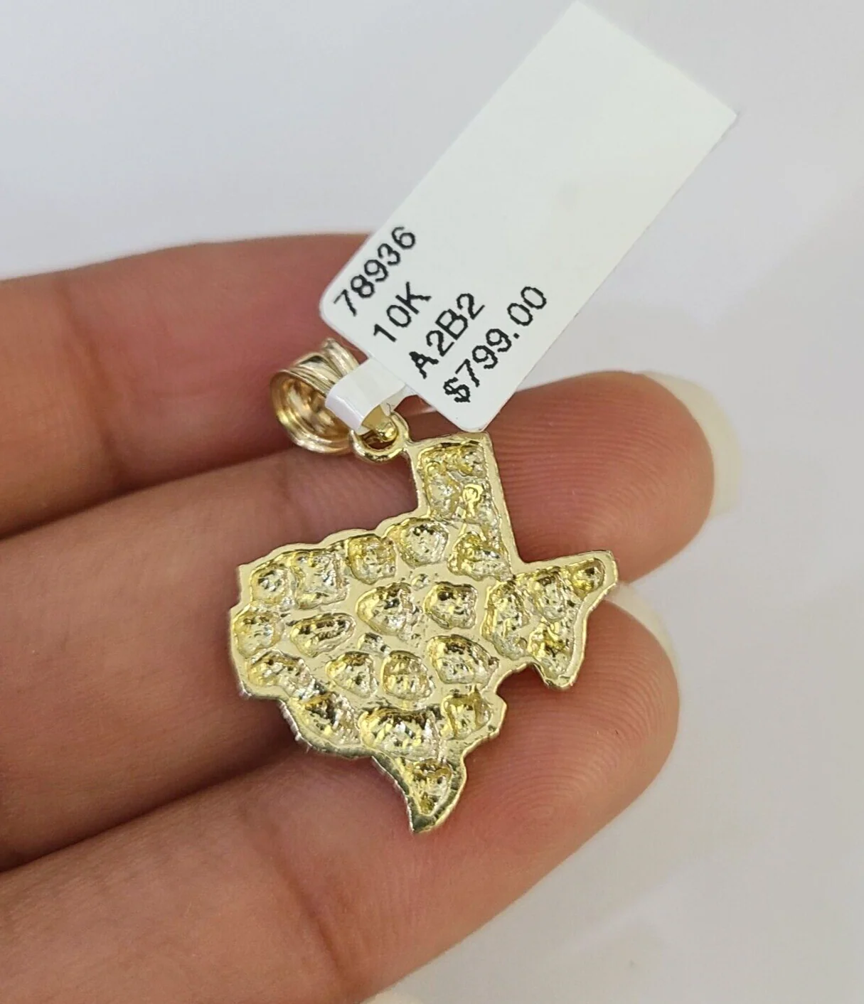 10k Solid Rope Chain 2mm Texas Map Pendant Charm Necklace SET 18-24 in - Image 7