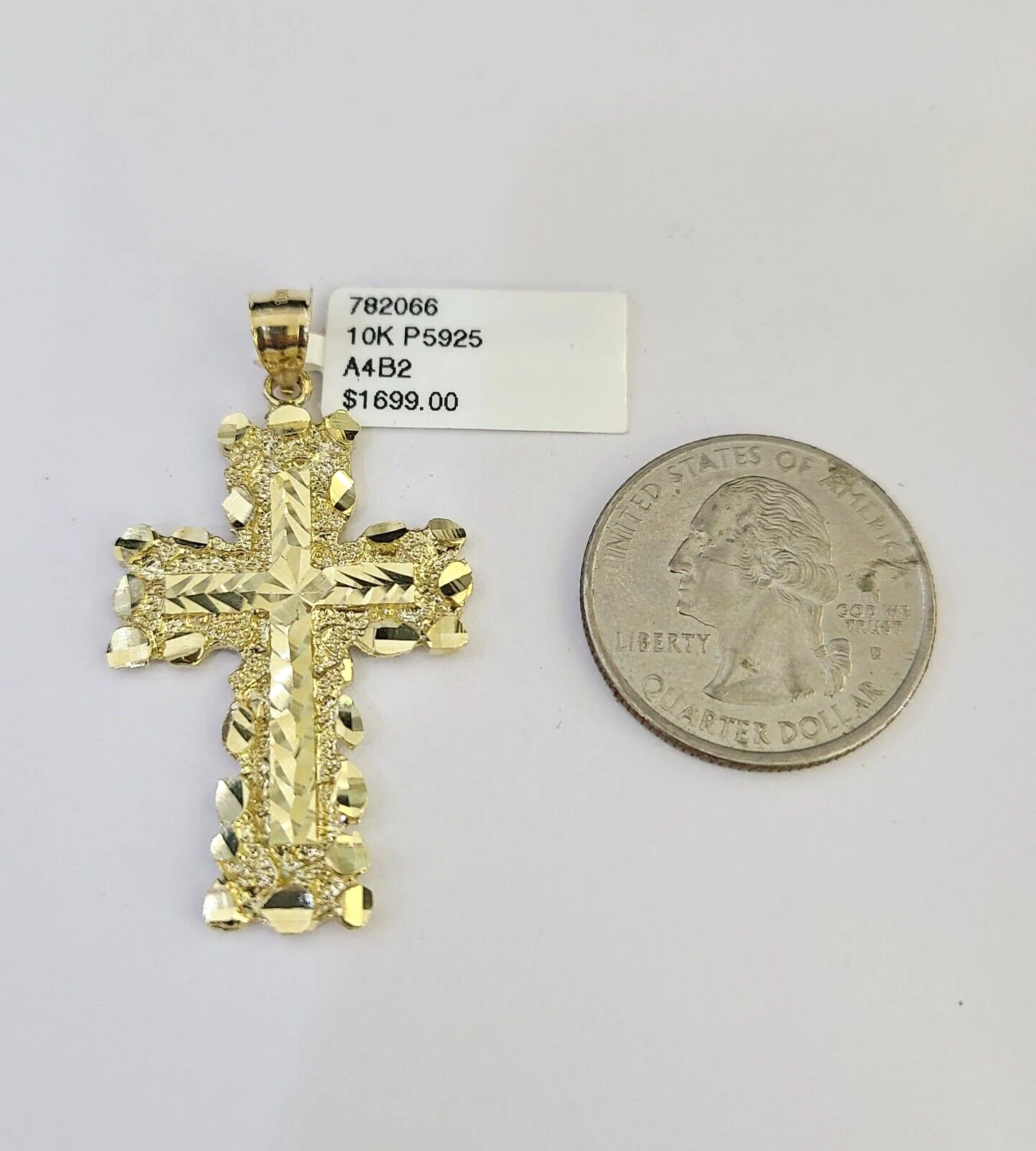 10k Solid Rope Chain 3mm Jesus Cross Necklace Pendant Charm SET 18-26 in - Image 5