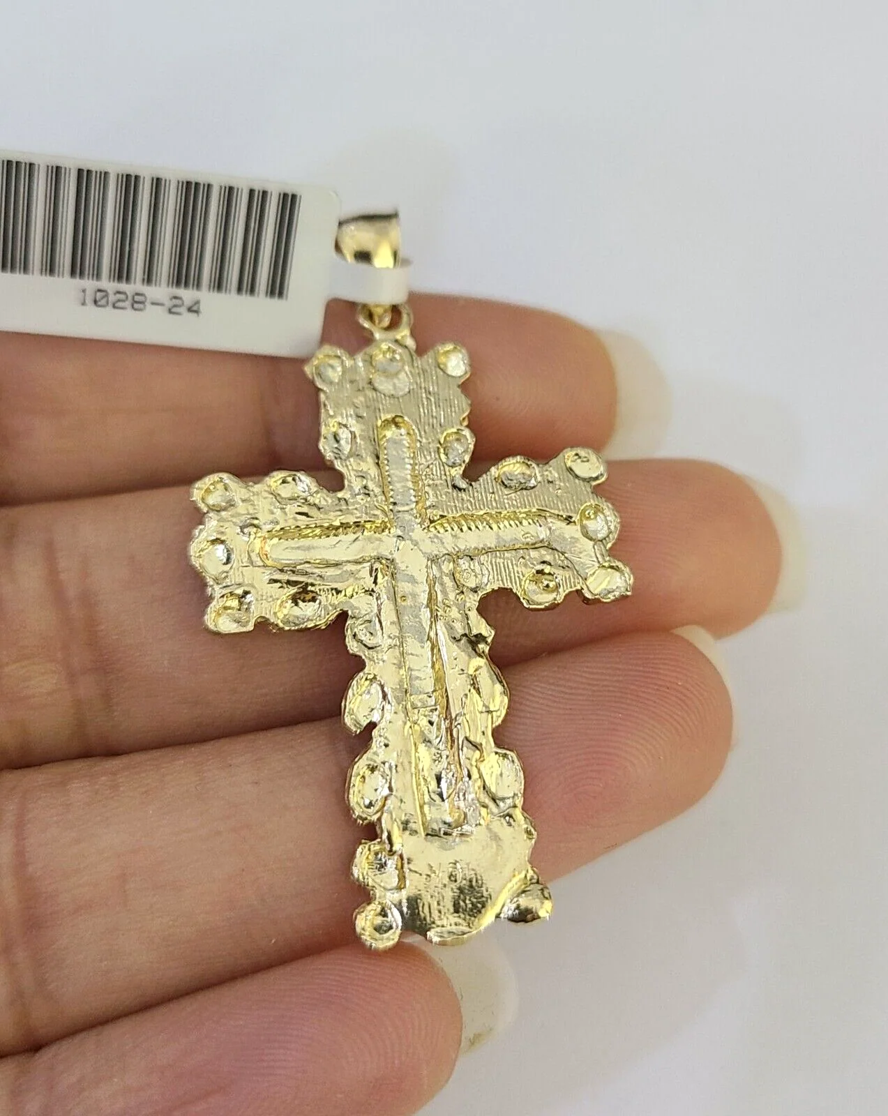 10k Solid Rope Chain 3mm Jesus Cross Necklace Pendant Charm SET 18-26 in - Image 6