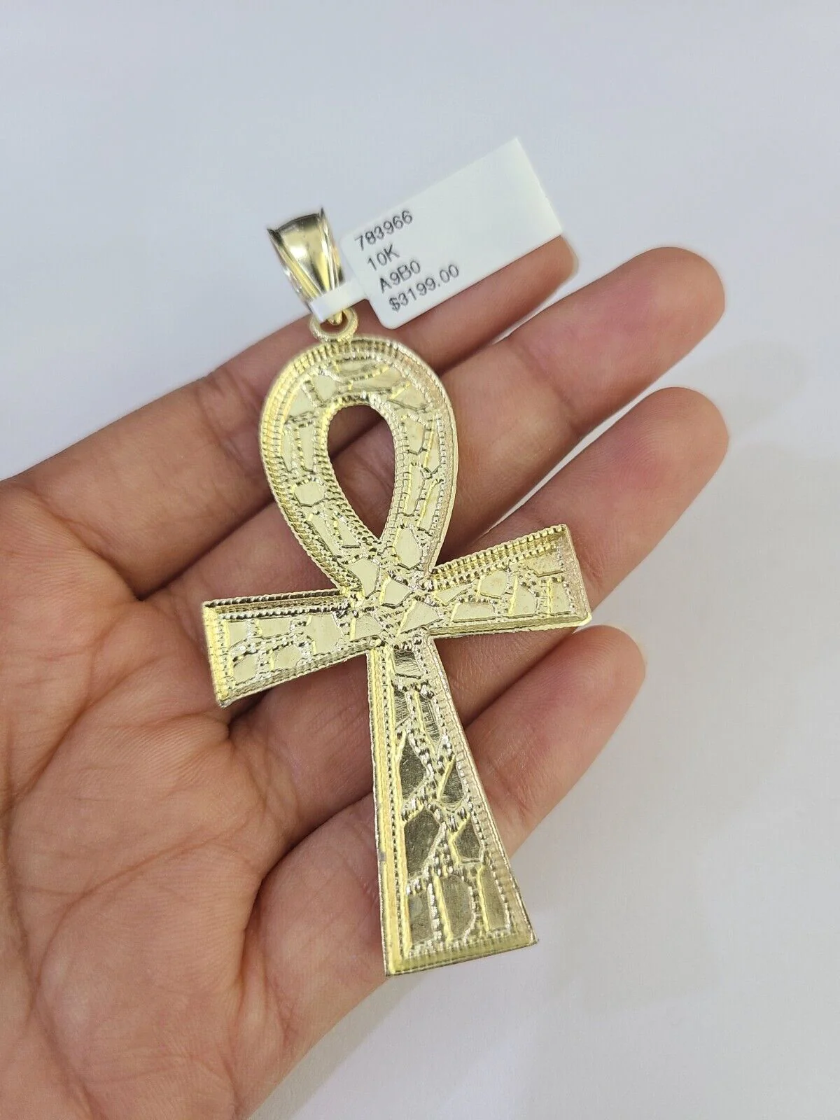 10k Solid Rope Chain Ankh Cross Charm Set 4mm 20"-28" Necklace Gold Yellow - Image 7
