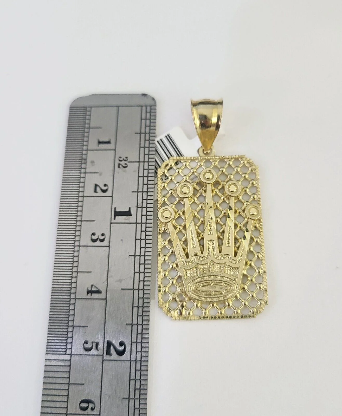 10k Solid Rope Chain Crown Charm Set 4mm 18"-30" Necklace Gold Pendant - Image 2