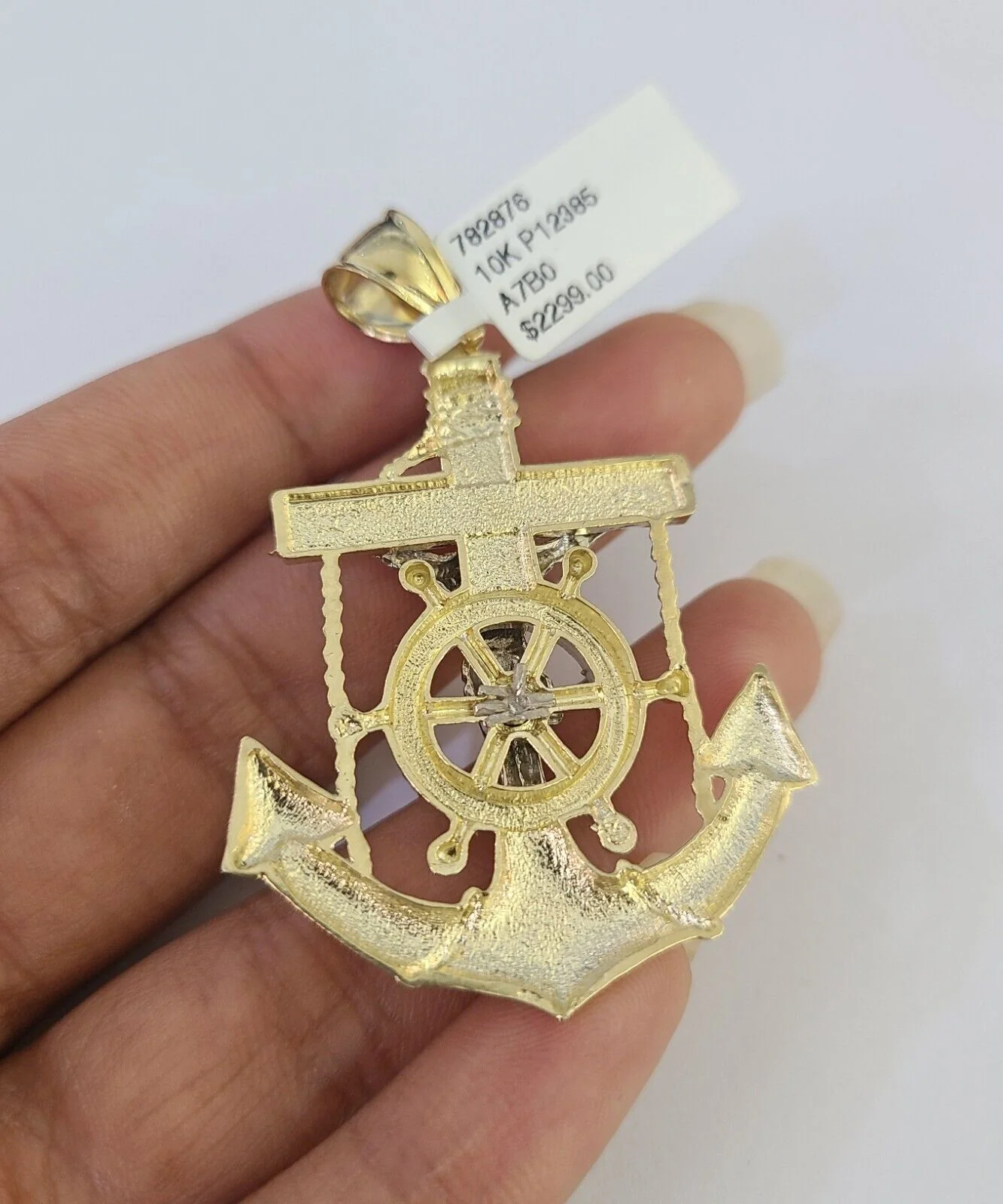 10k Solid Rope Chain Jesus Anchor Charm Set 4mm 20"-28" Necklace Gold Yellow - Image 7