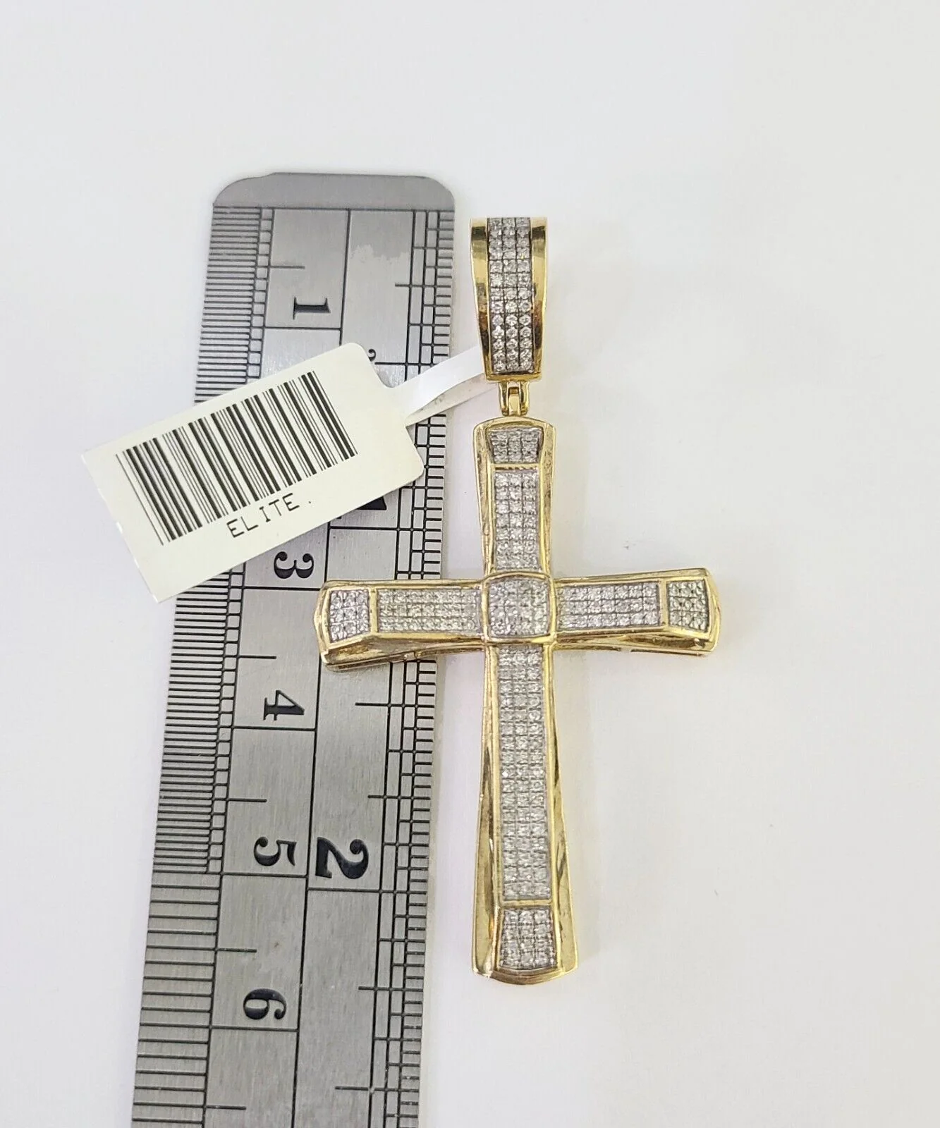 10k Solid Rope Chain Jesus Cross Charm Diamond Set 4mm 20"-28" Necklace Gold - Image 4