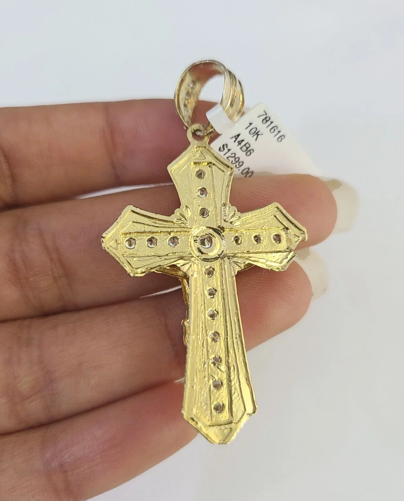 10k Solid Rope Chain Jesus Cross Charm Set 4mm 18"-30" Necklace Gold Pendant - Image 6
