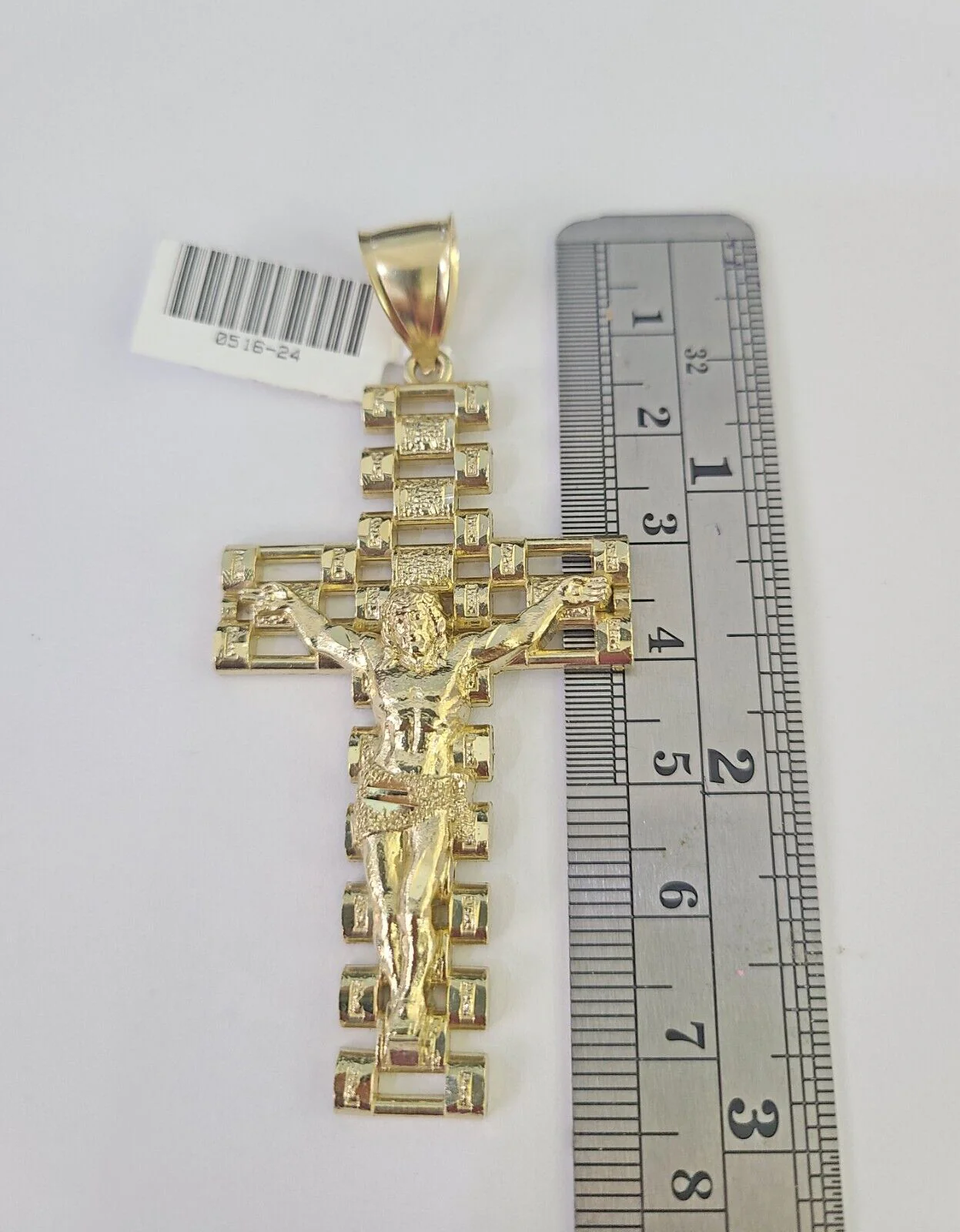 10k Solid Rope Chain Jesus Cross Charm Set 4mm 20"-28" Necklace Gold Yellow - Image 5