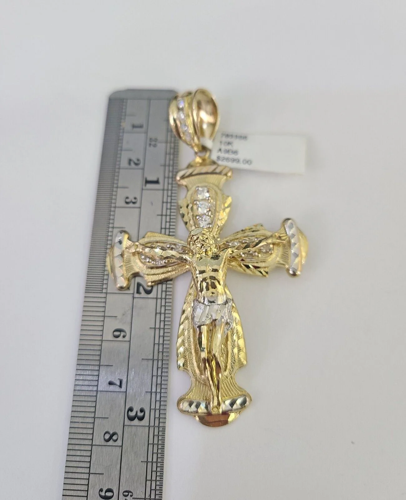 10k Solid Rope Chain Jesus Cross Charm Set 4mm 20"-28" Necklace Gold Yellow - Image 3