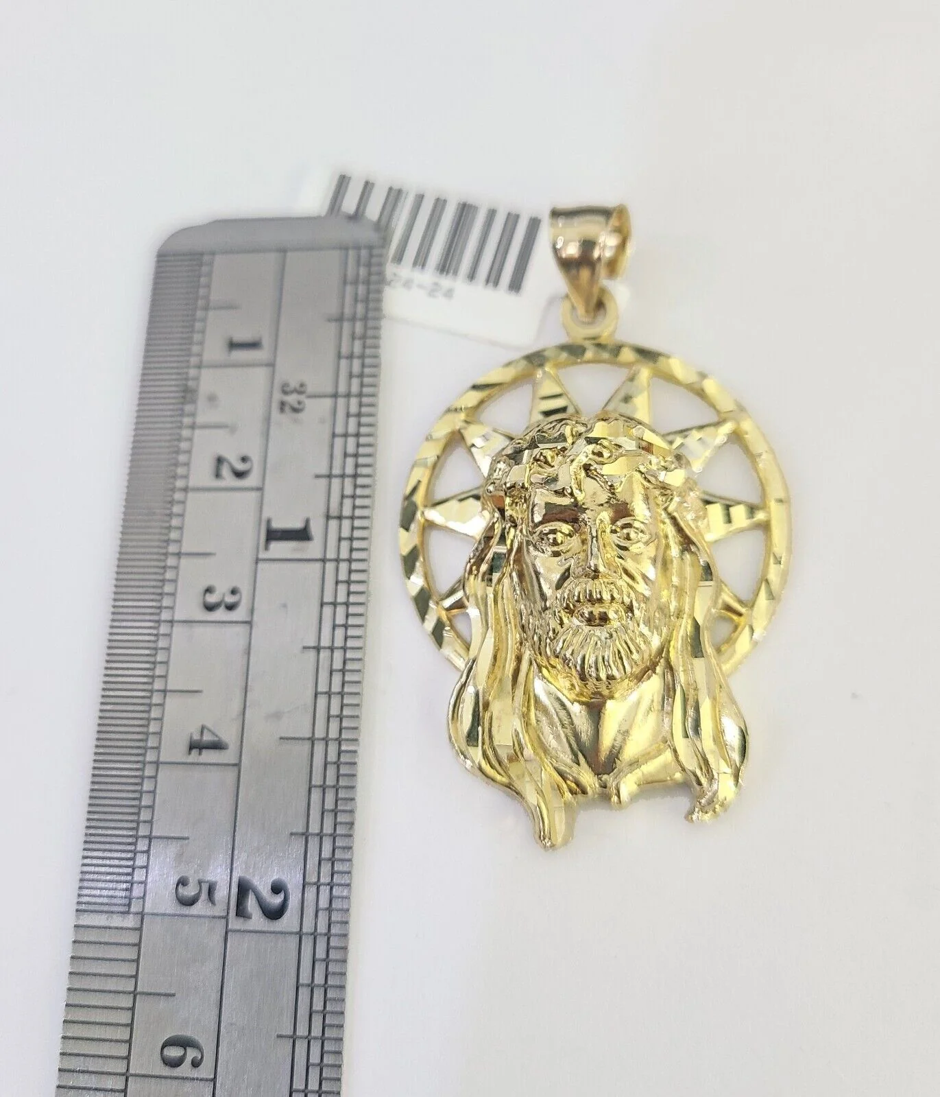 10k Solid Rope Chain Jesus Head Charm Set 4mm 18"-30" Necklace Gold Pendant - Image 4