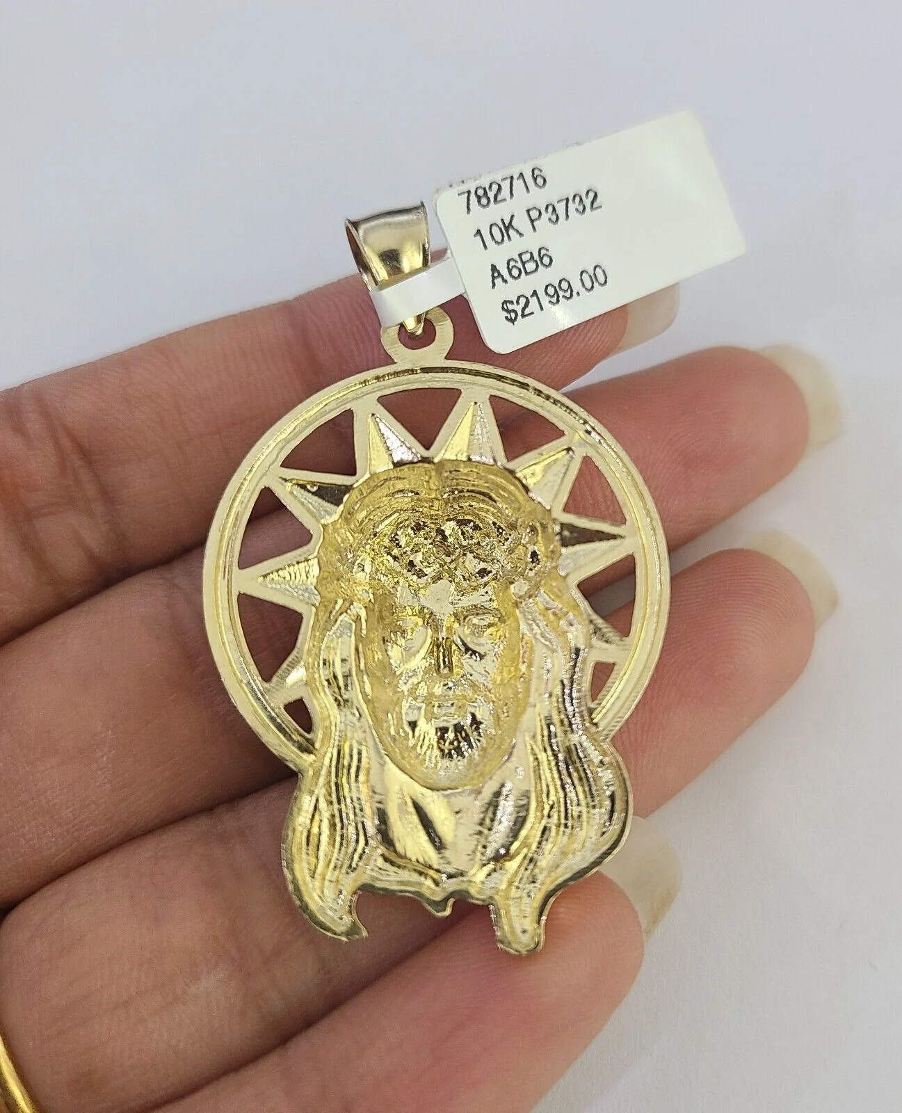 10k Solid Rope Chain Jesus Head Charm Set 4mm 18"-30" Necklace Gold Pendant - Image 7