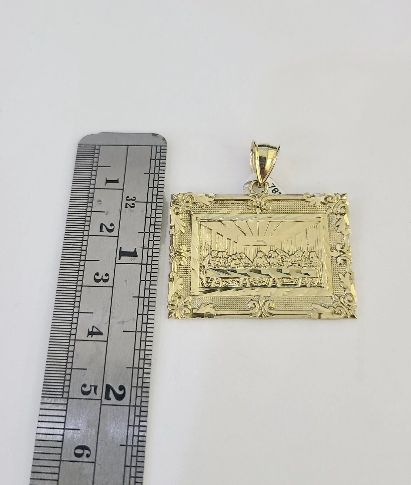 10k Solid Rope Chain Last Supper Charm Set 4mm 18"-30" Necklace Gold Pendant - Image 2