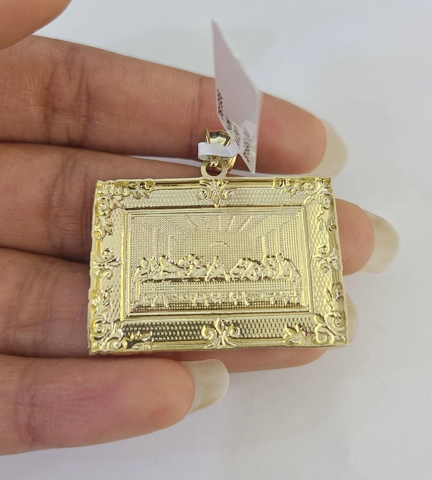 10k Solid Rope Chain Last Supper Charm Set 4mm 18"-30" Necklace Gold Pendant - Image 7