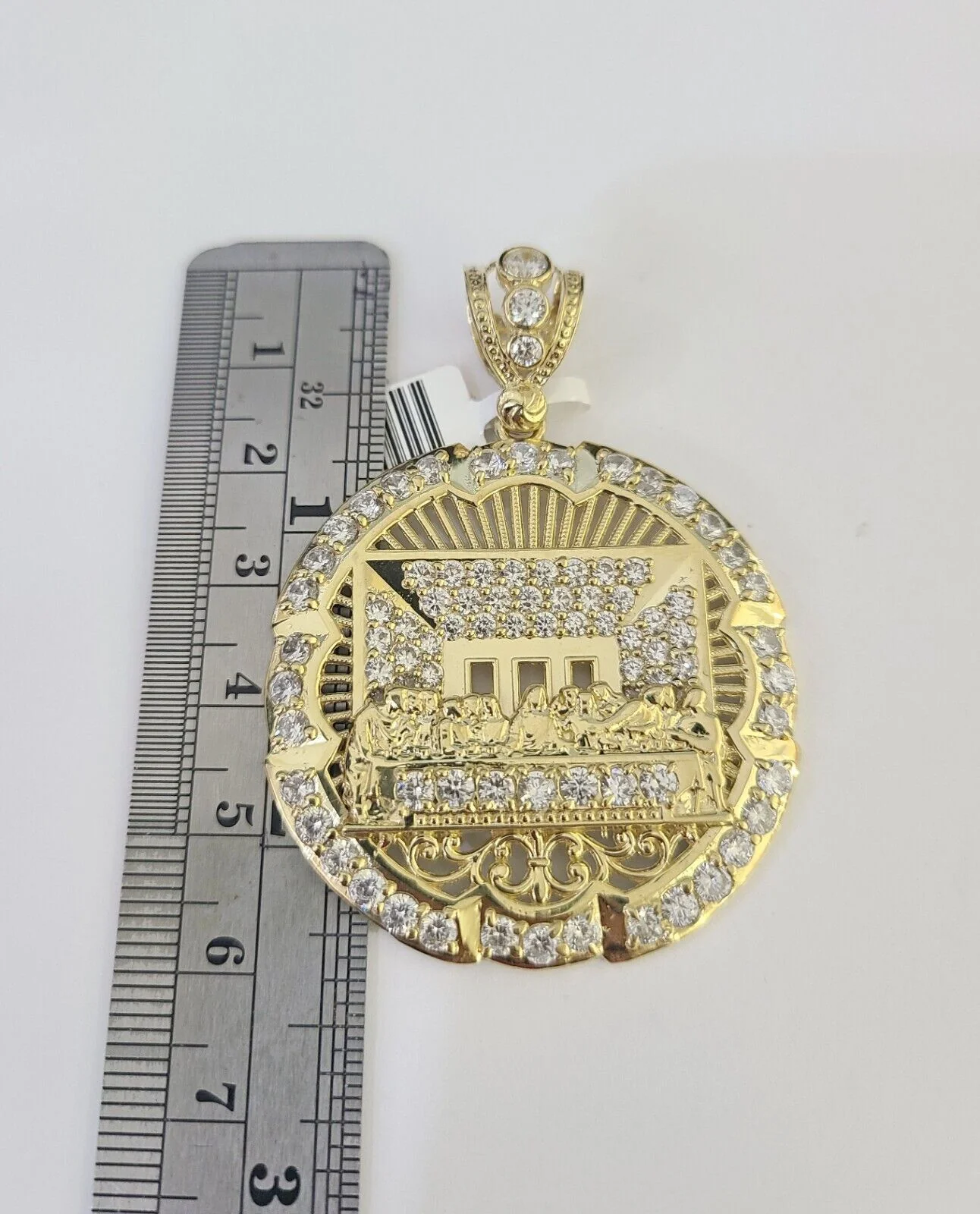 10k Solid Rope Chain Last Supper Charm Set 4mm 20"-28" Necklace Gold Yellow - Image 4