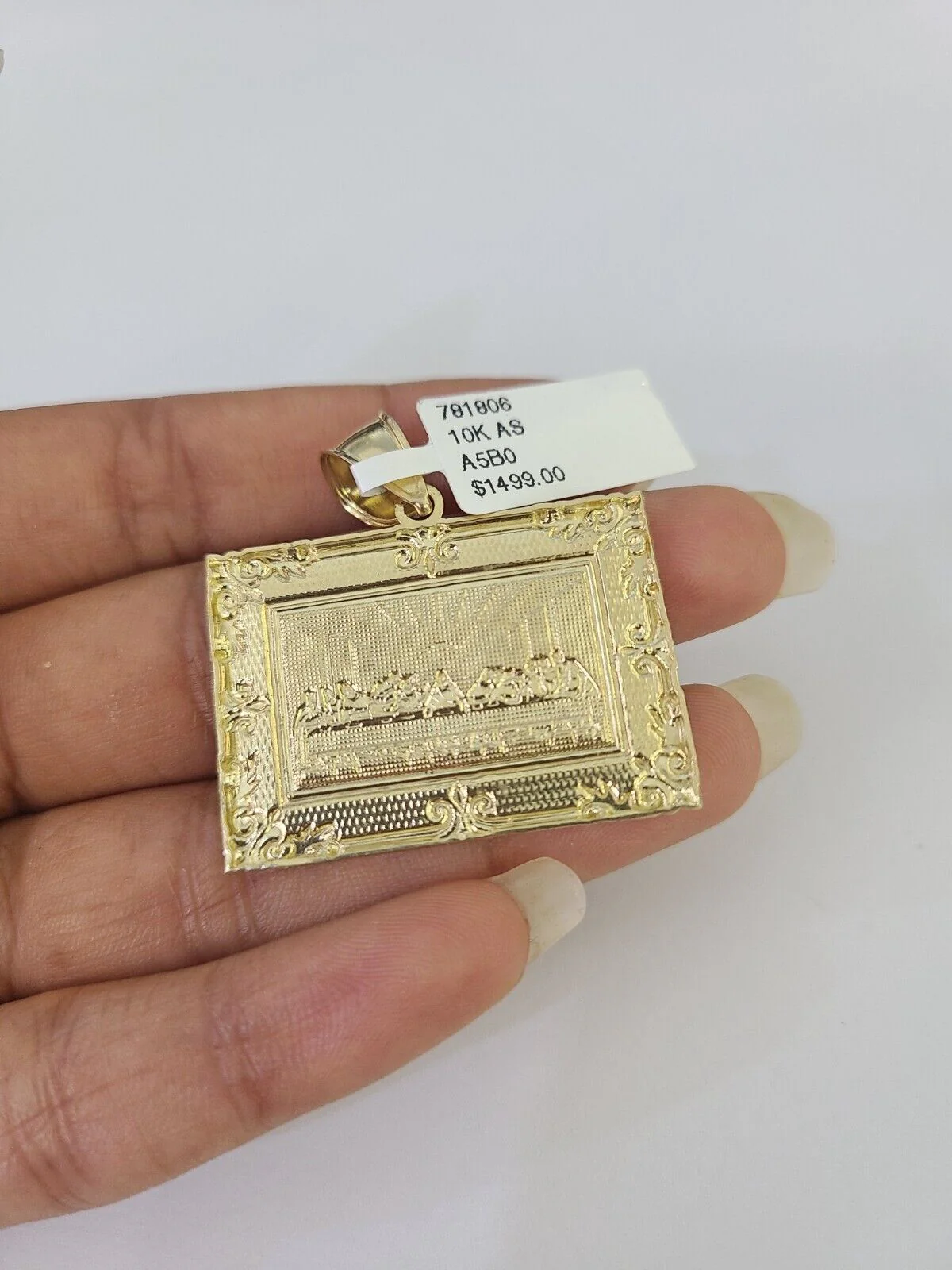 10k Solid Rope Chain Last Supper Charm Set 4mm 20"-28" Necklace Gold Yellow - Image 7