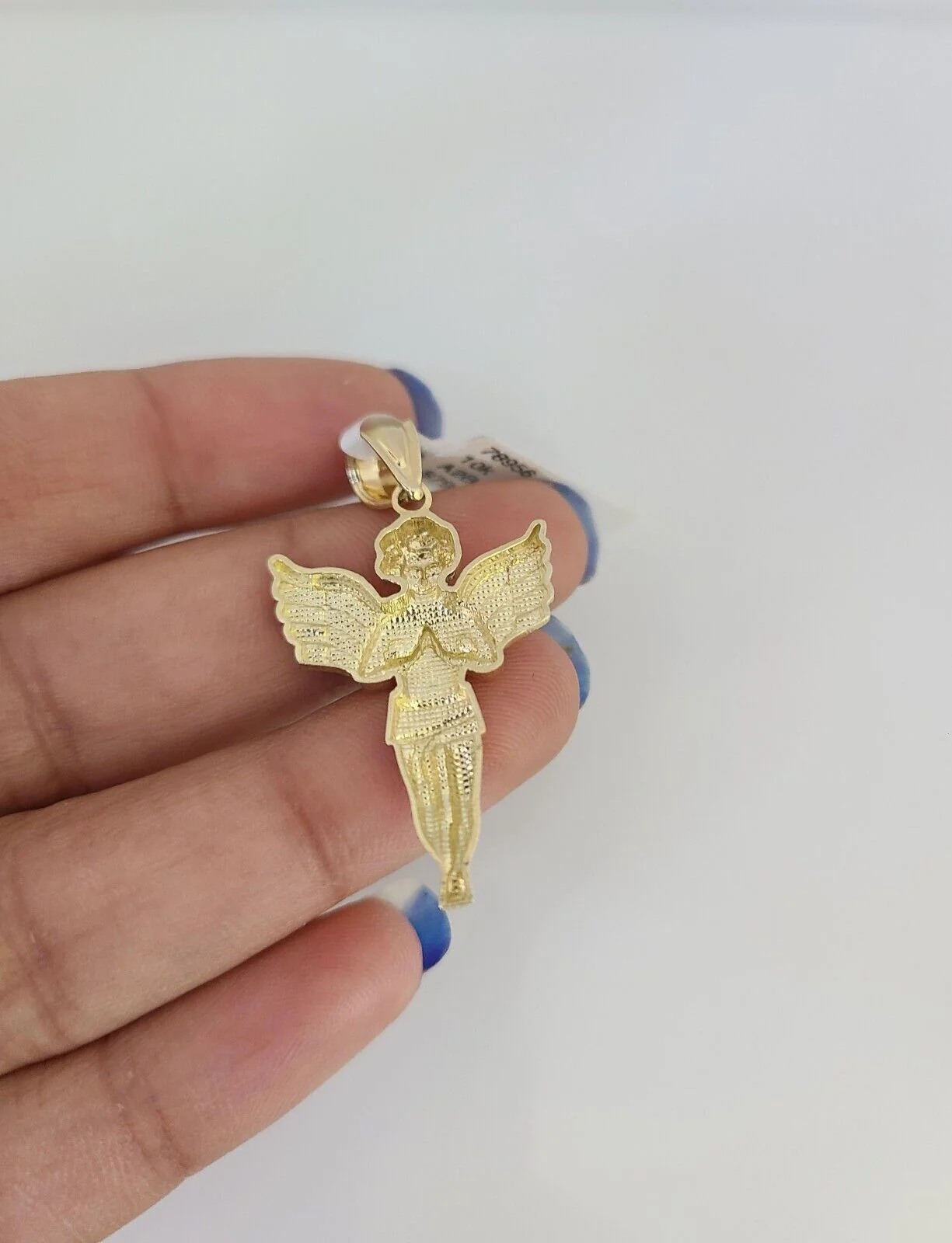 10k Solid Rope Chain Praying Angel Charm Pendant 3mm Set 18"-26" in Necklace - Image 5
