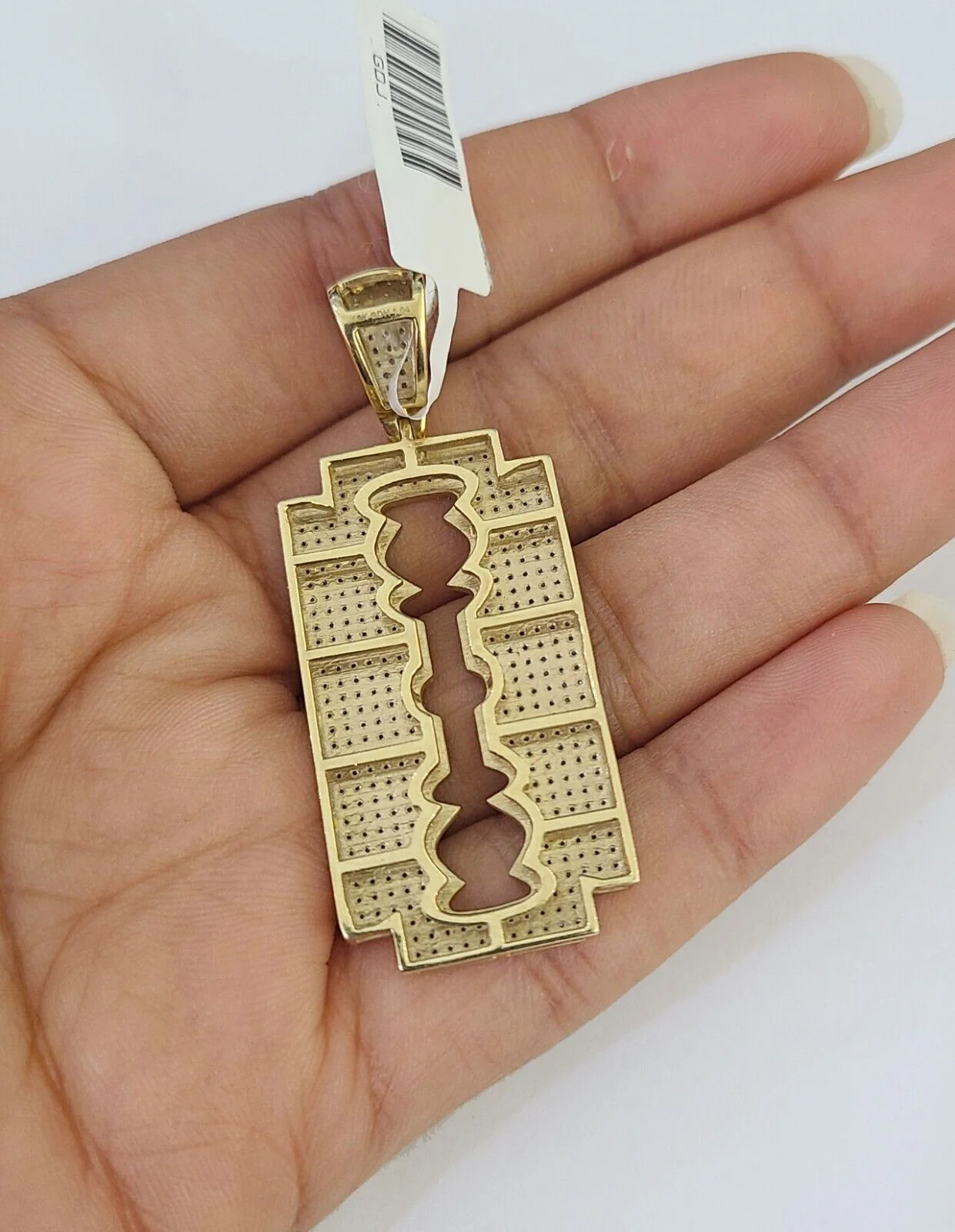 10k Solid Rope Chain Razor Blade Charm Diamond Set 4mm 20"-28" Necklace Gold - Image 7